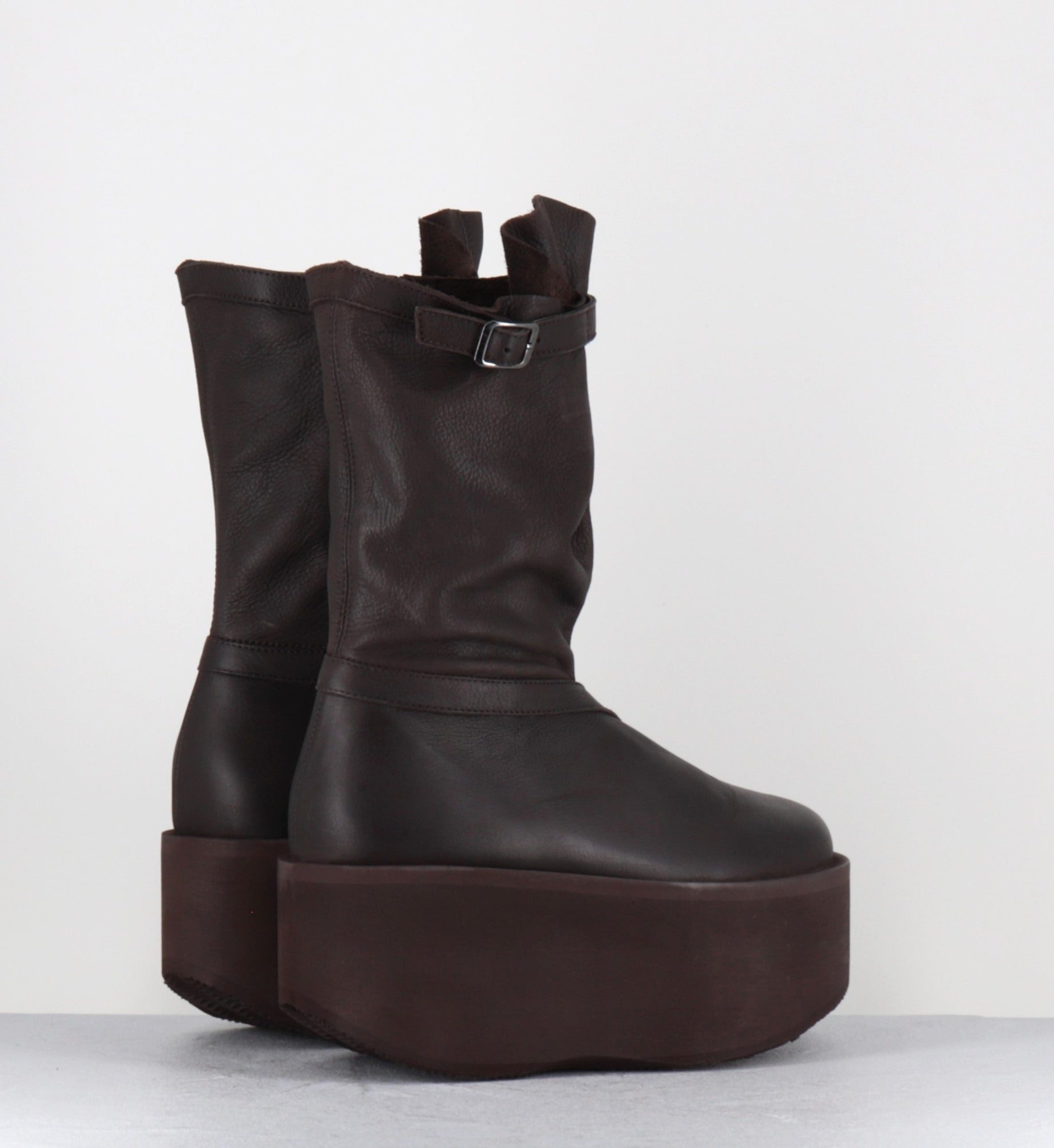 Boots compensées en cuir marron - 8963 GAS CHOCOLADE