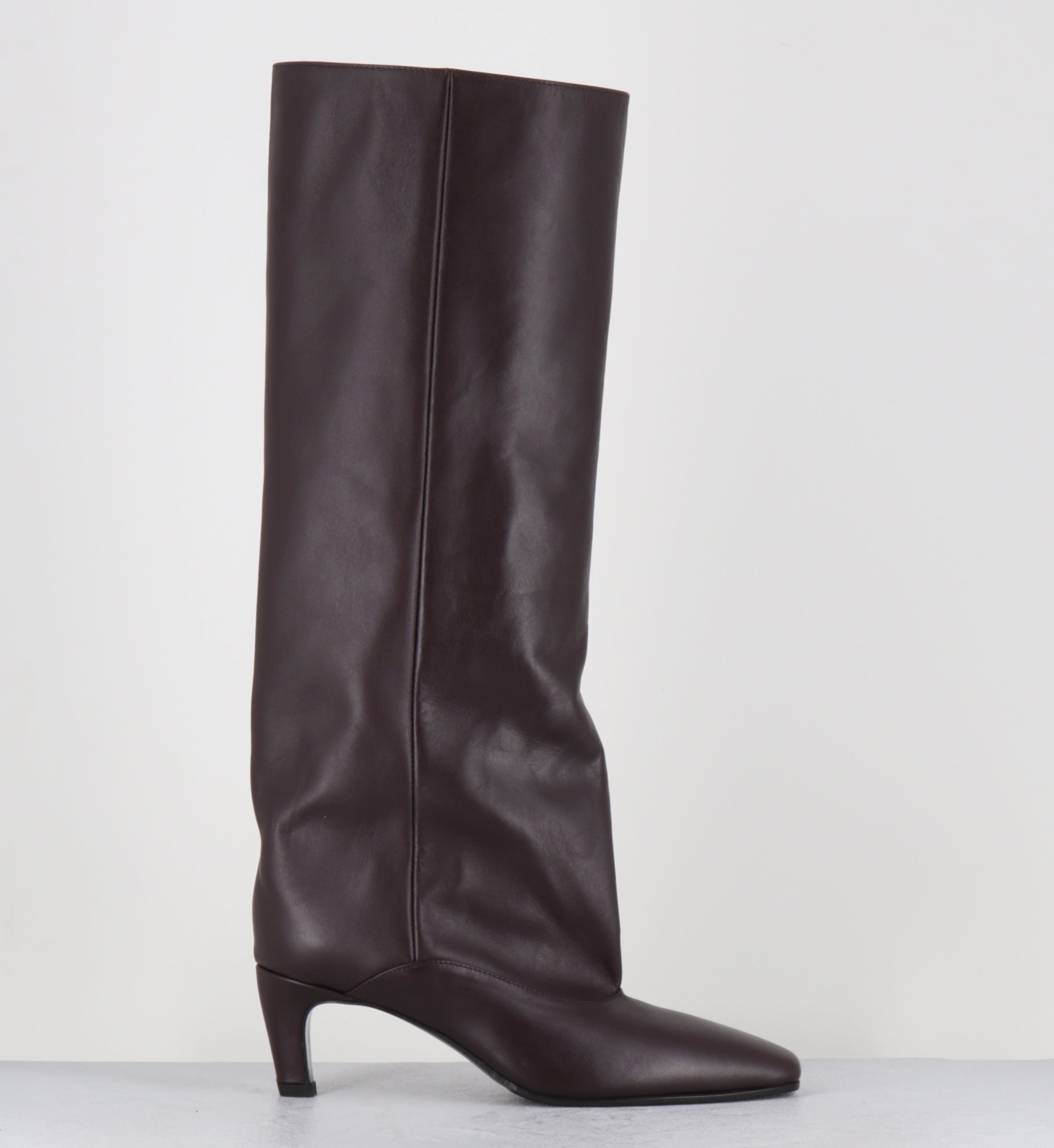 Bottes à talon en cuir prune - A6222 NATURE BRUNELLO