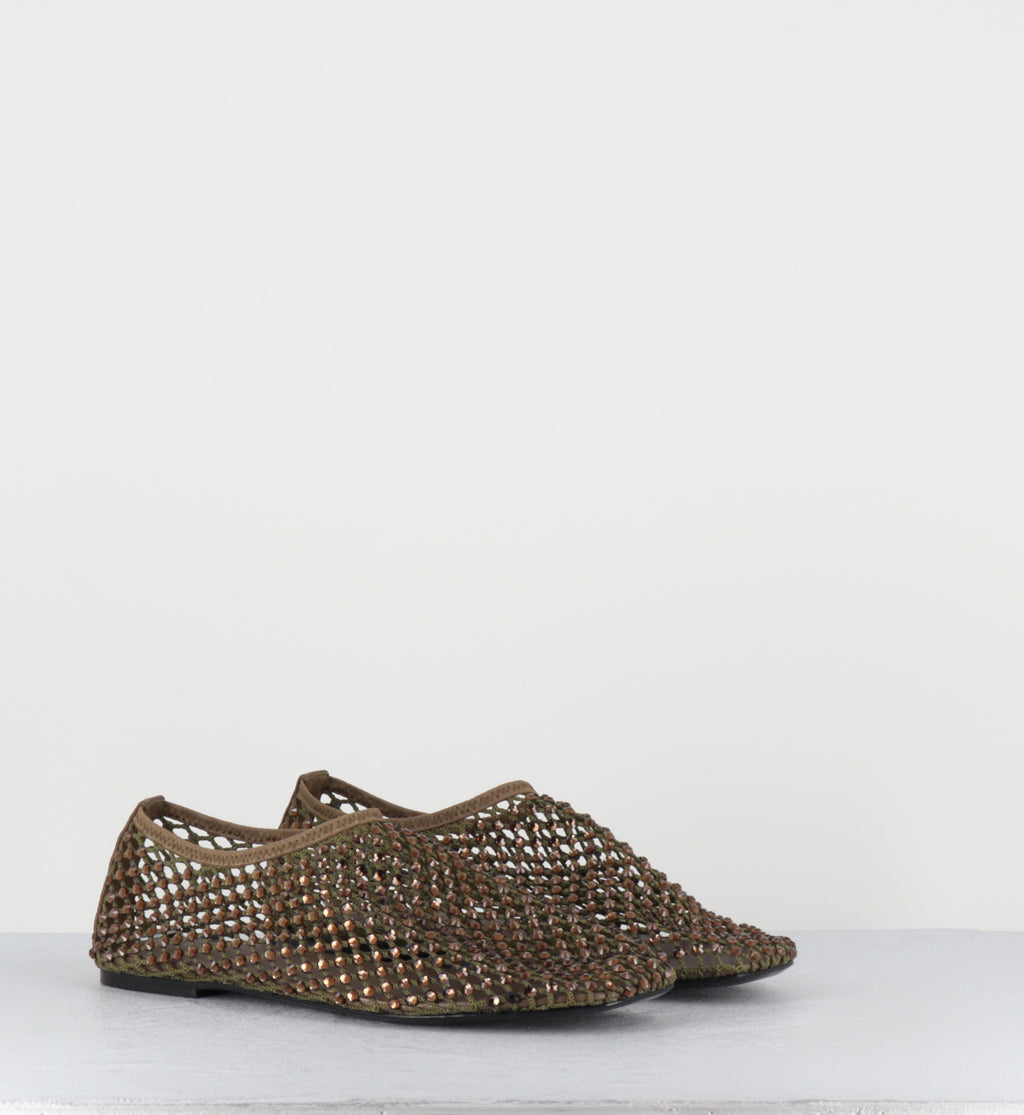 Chaussures mesh & strass kaki - R11 PE26 ARMY
