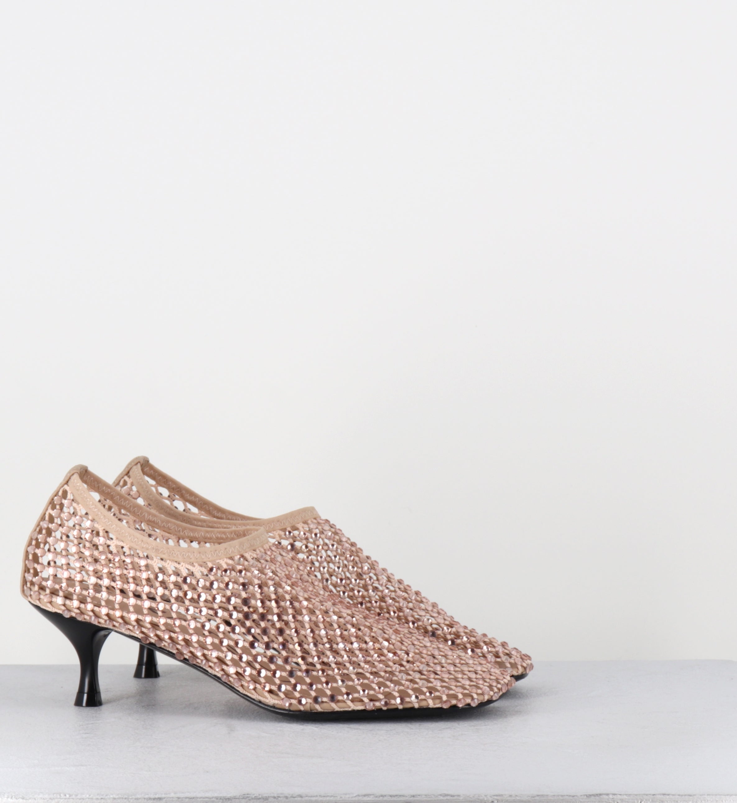 Escarpins à talon en mesh et strass rose - R14 PE26 SAND