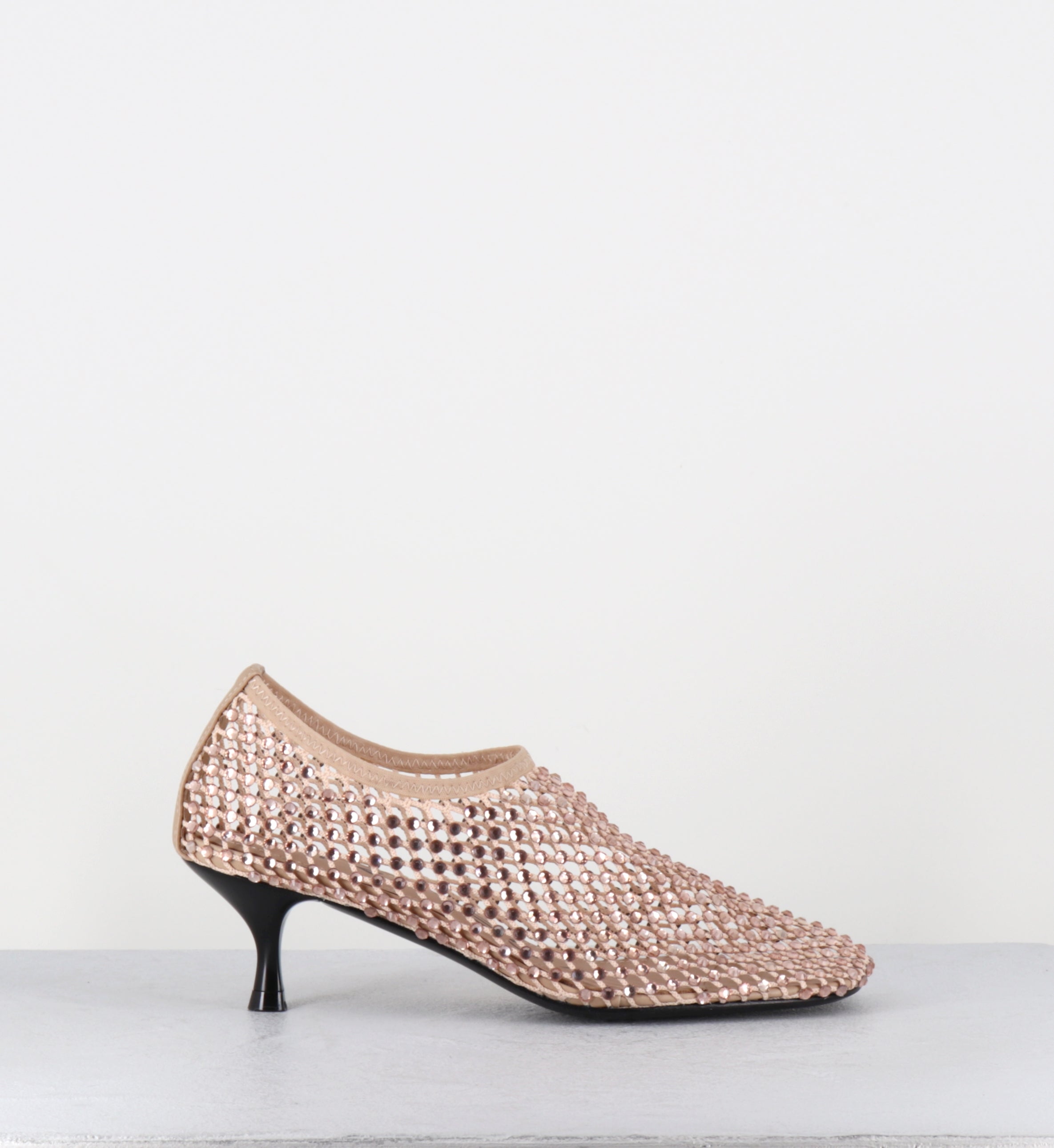 Escarpins à talon en mesh et strass rose - R14 PE26 SAND