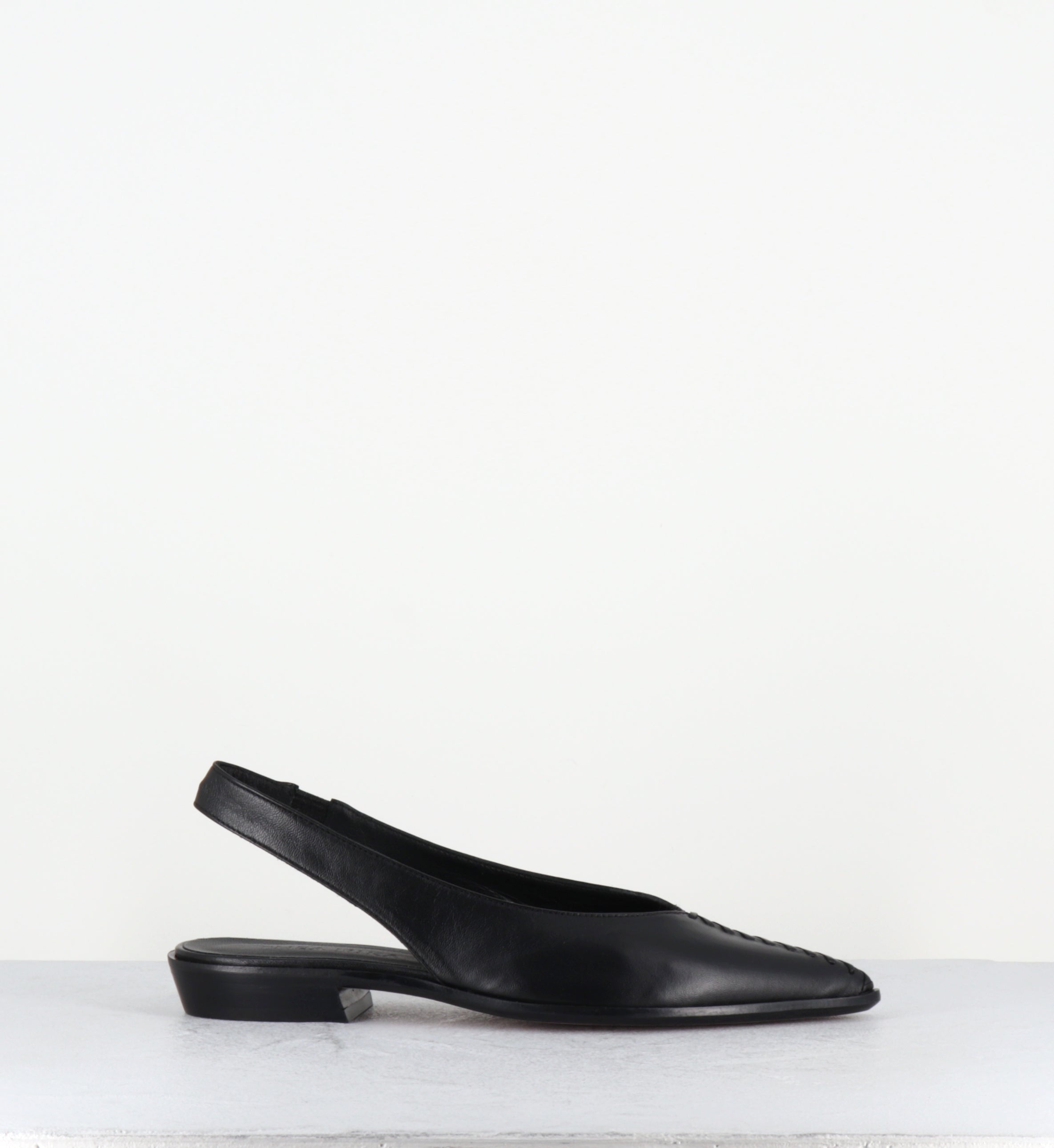 Ballerines slingback en cuir noir bout pointu - MIRELAX PUFF NERO