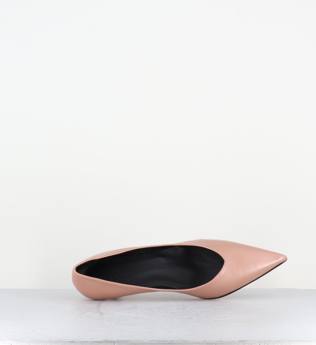 Escarpins en cuir rose poudré petit talon - VESIAX PUFF BLUSH