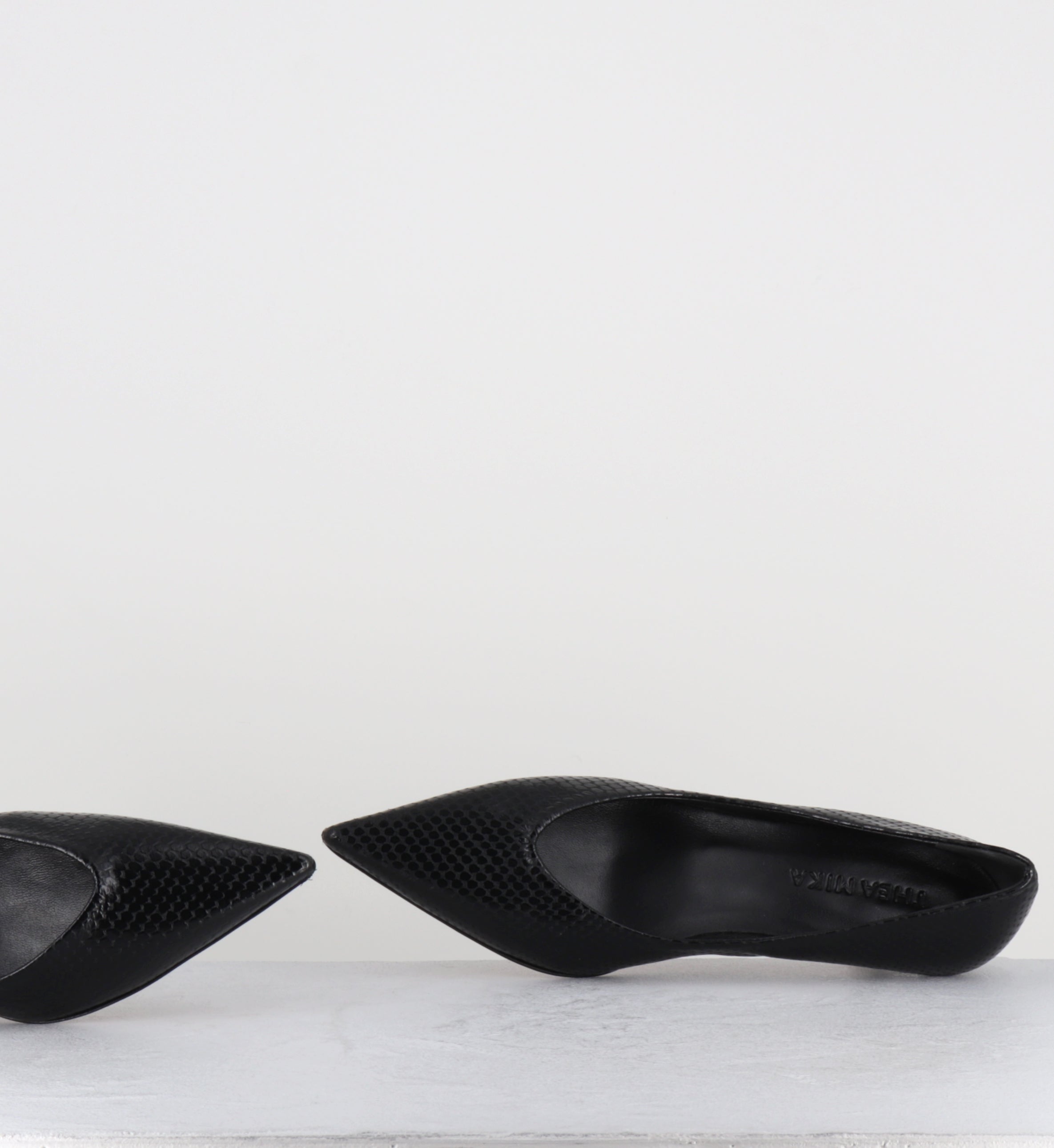 Escarpins pointu à talon python noir  - VERSIAX PITONE NERO
