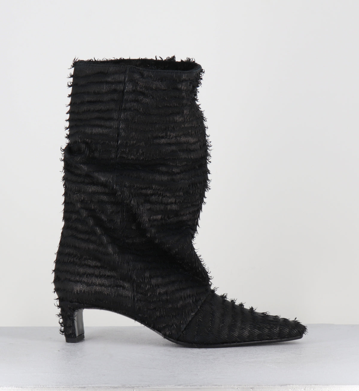 Bottes en cuir noir mi-hautes - VILIA BAFFO BLACK