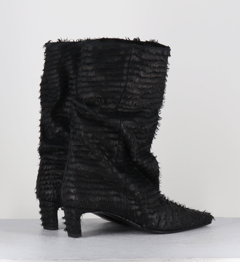 Bottes en cuir noir mi-hautes - VILIA BAFFO BLACK