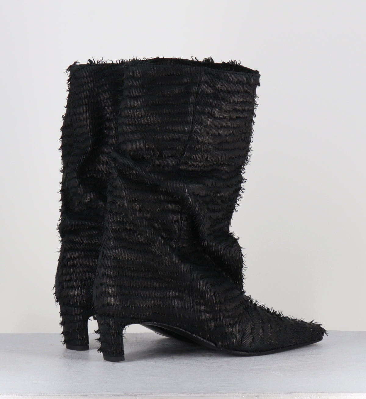 Bottes en cuir noir mi-hautes - VILIA BAFFO BLACK