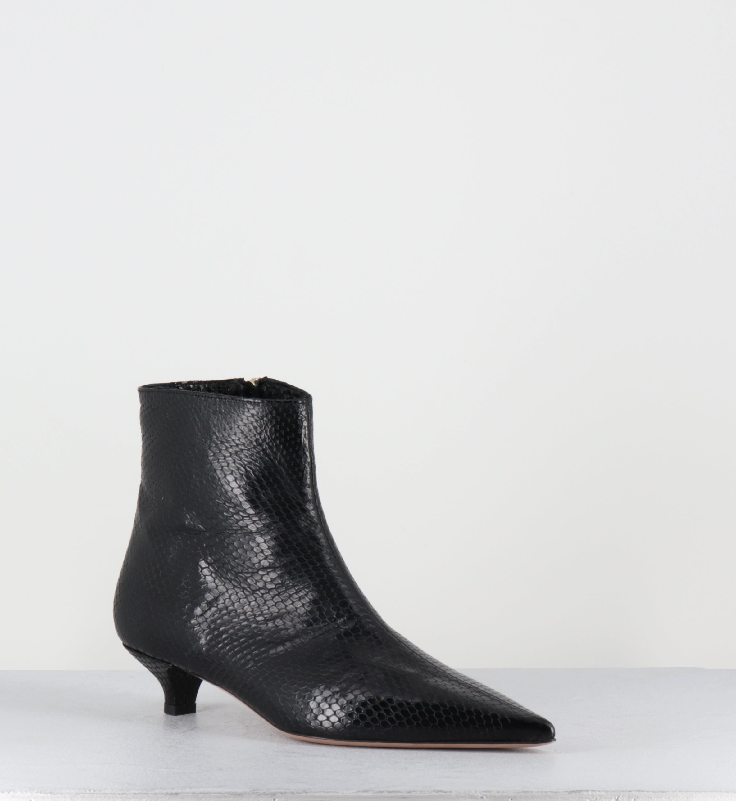 Boots pointues petit talon python noir - VITAX PITONE NERO