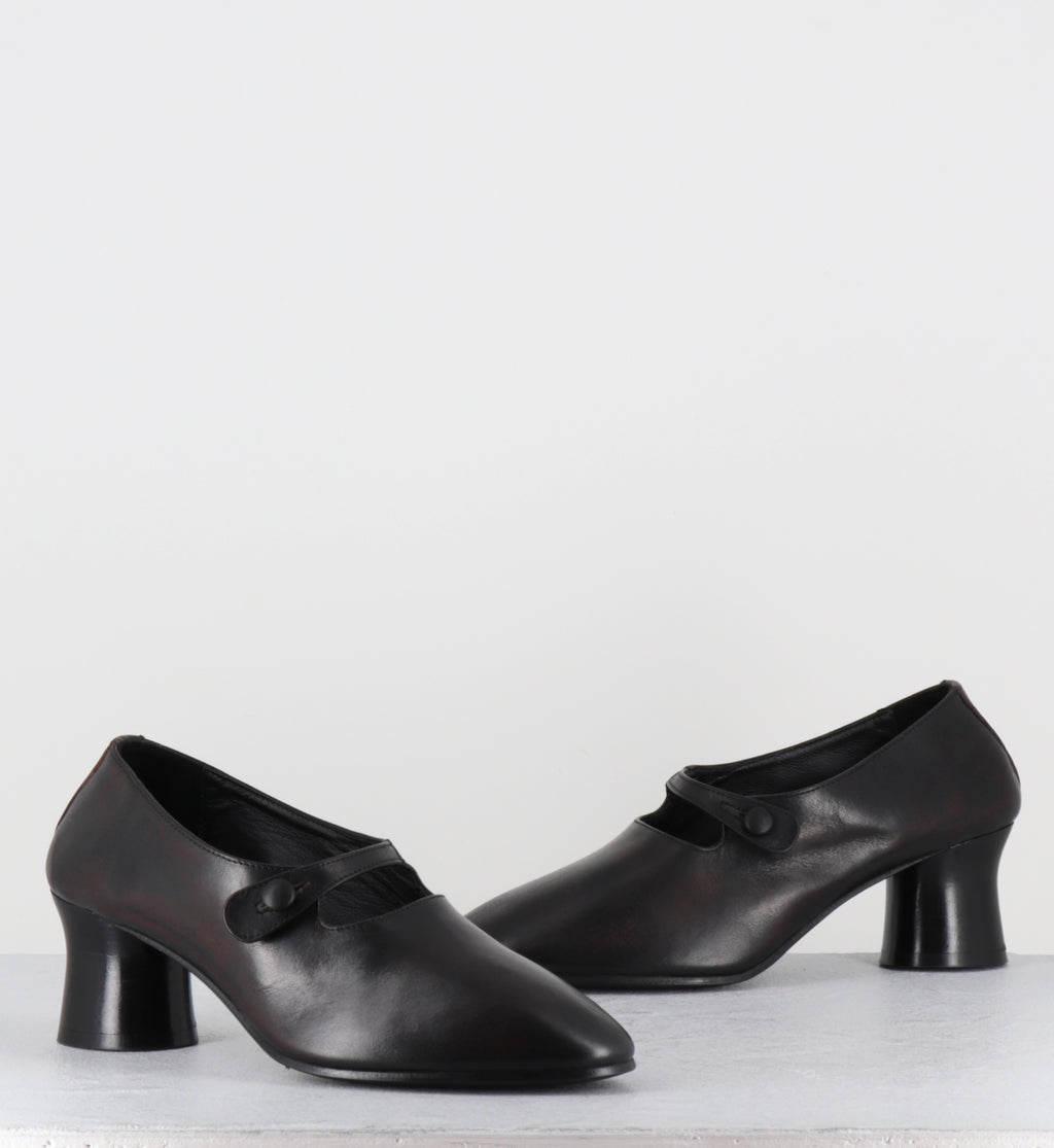 Chaussures talon bobine en cuir marron - ONE STO 50 BROWN