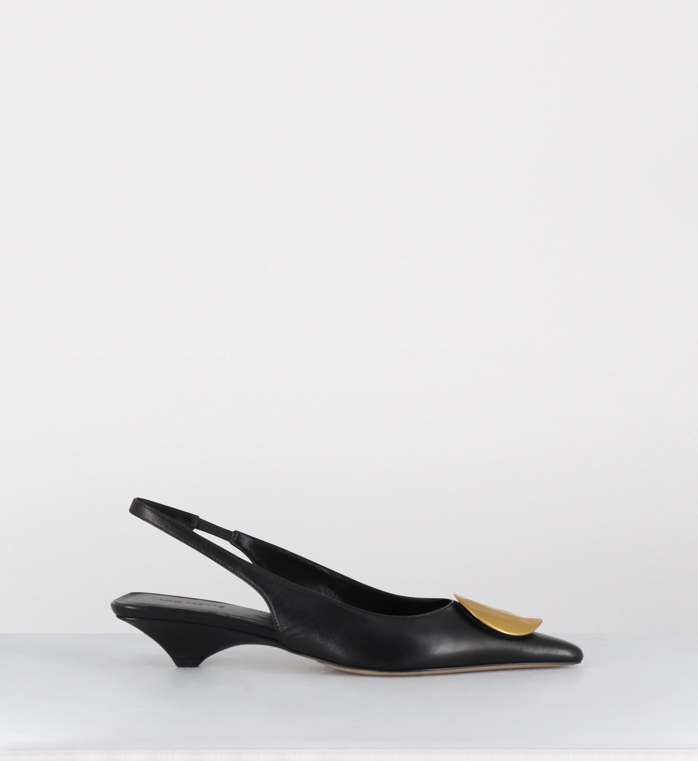 Escarpins bout pointu cuir noir bijou doré - 1K5704D BARON BLACK