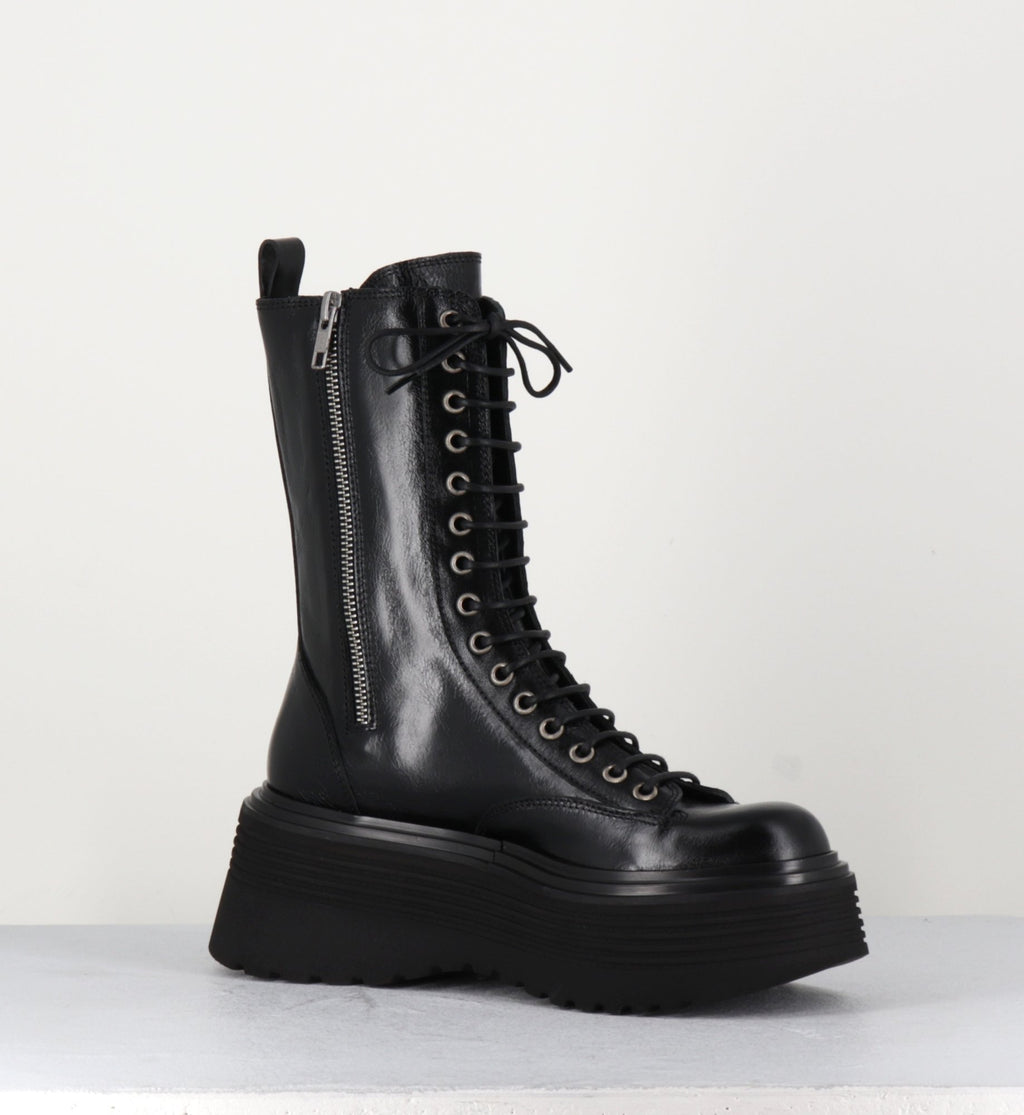 Boots rangers à zip & lacets - PIANU NERO