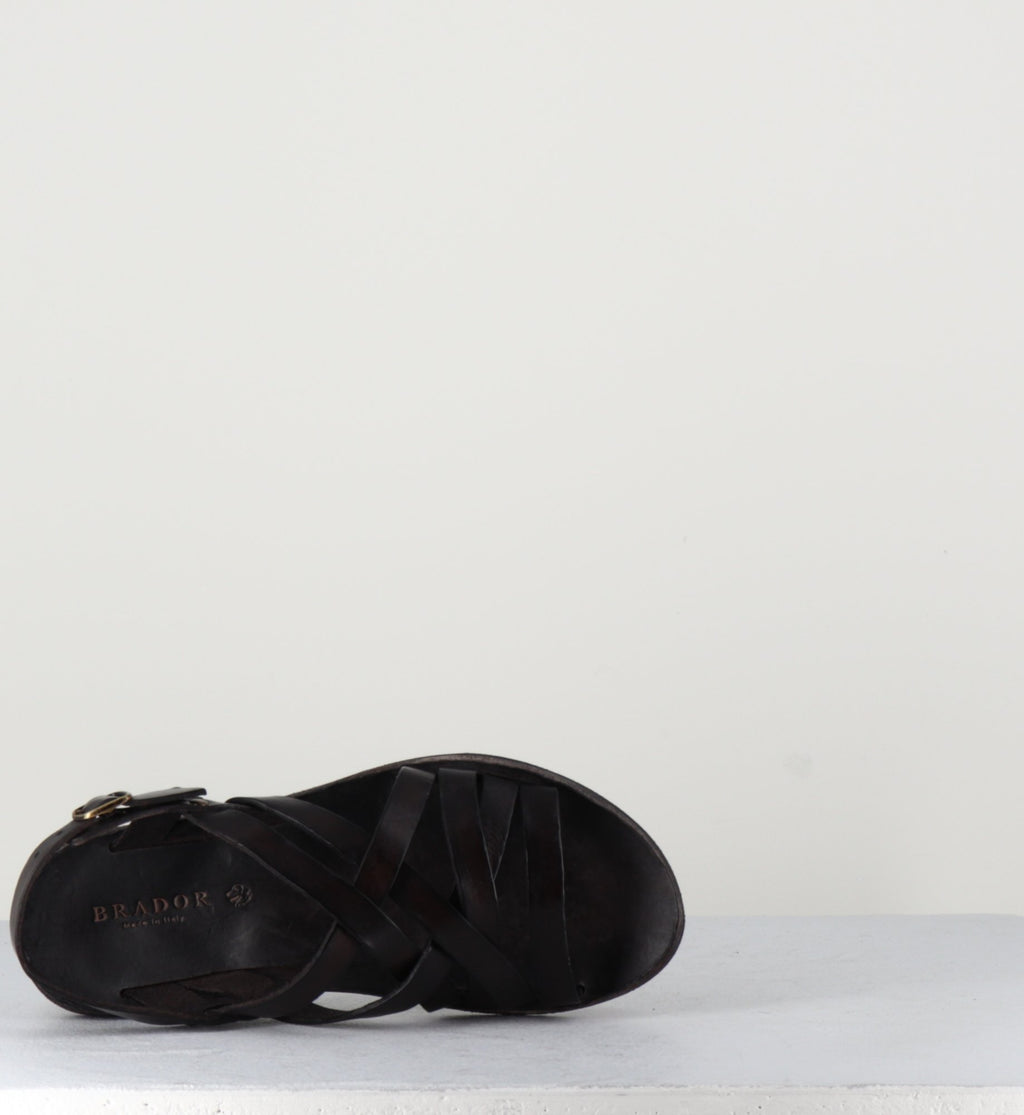 Sandales multi-brides en cuir marron - 34506 MORO