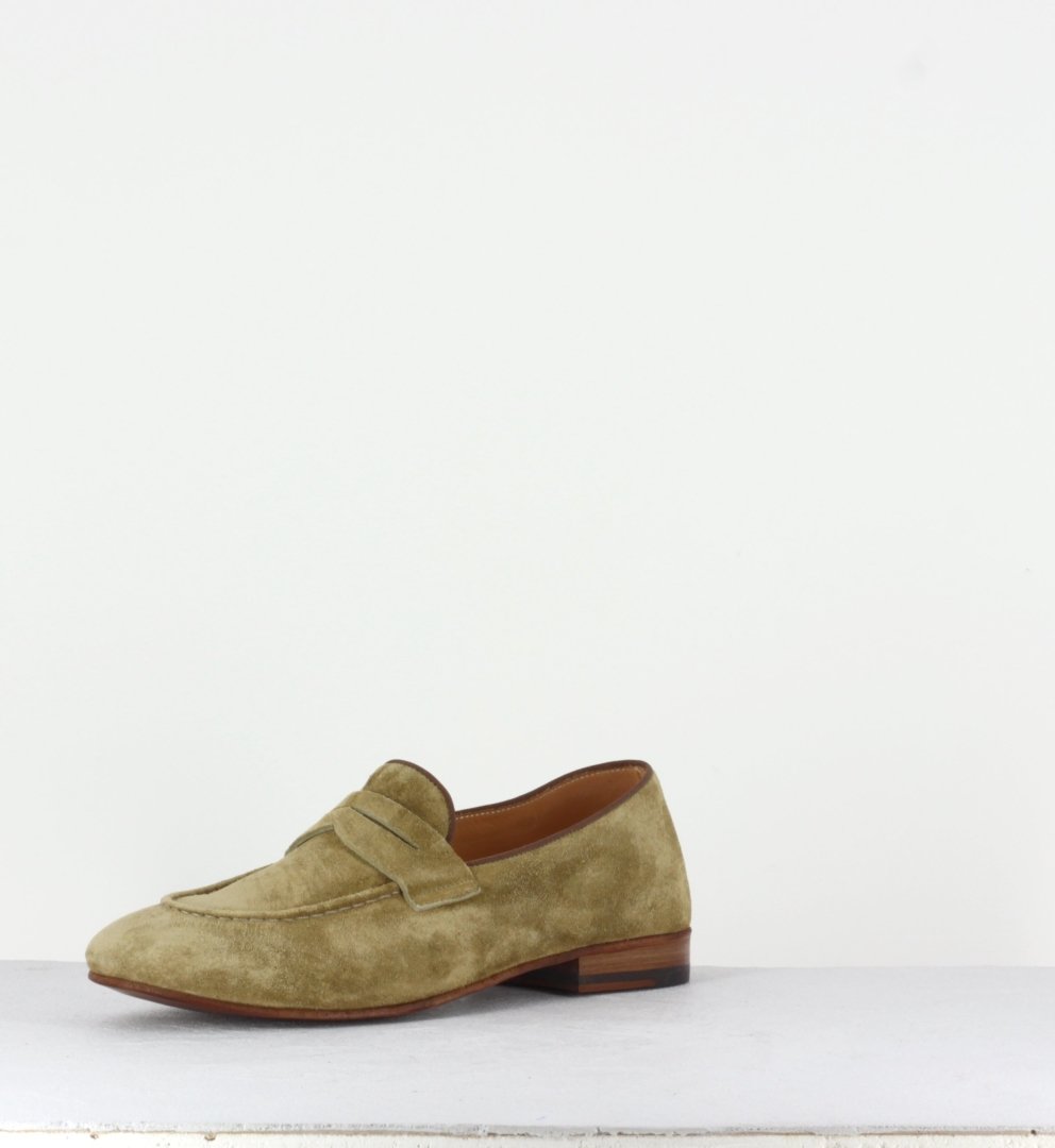 Mocassins en veau velours beige VENERE48037 - Alberto Fasciani