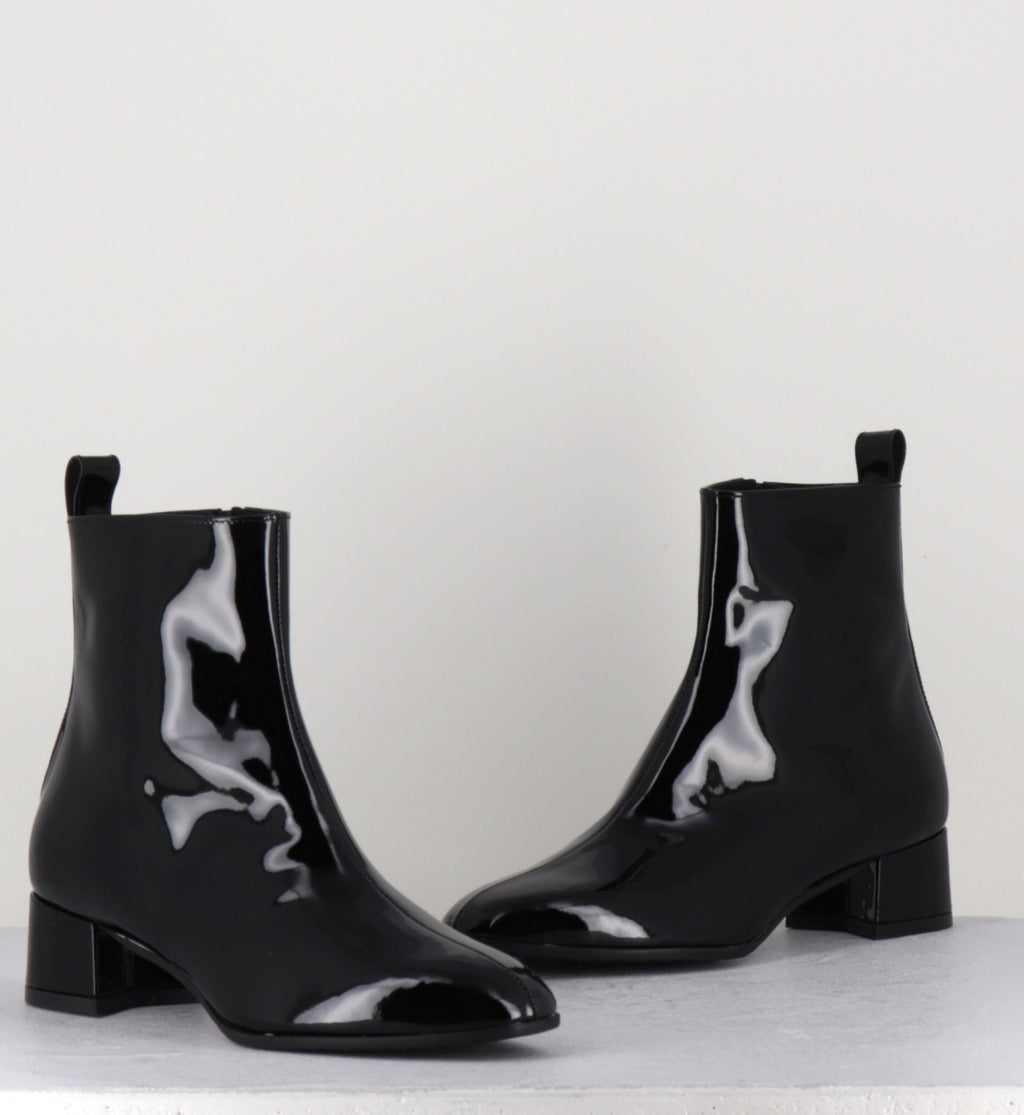 Boots 60s en cuir vernis noir - JANE VERNICE NERO