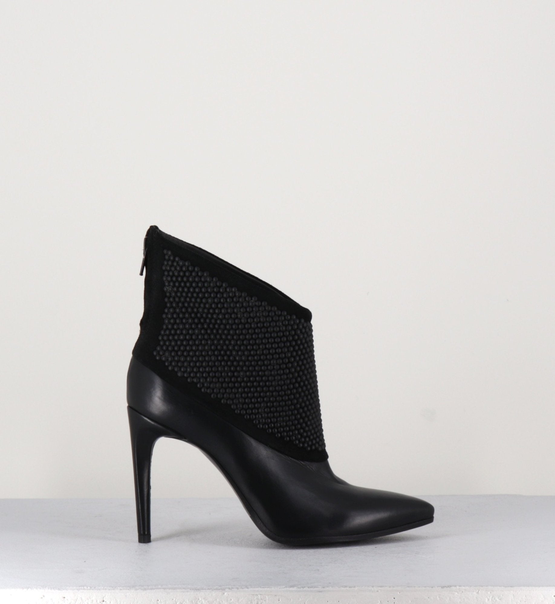 Boots à talons en cuir noir Garrice Collection - 5648