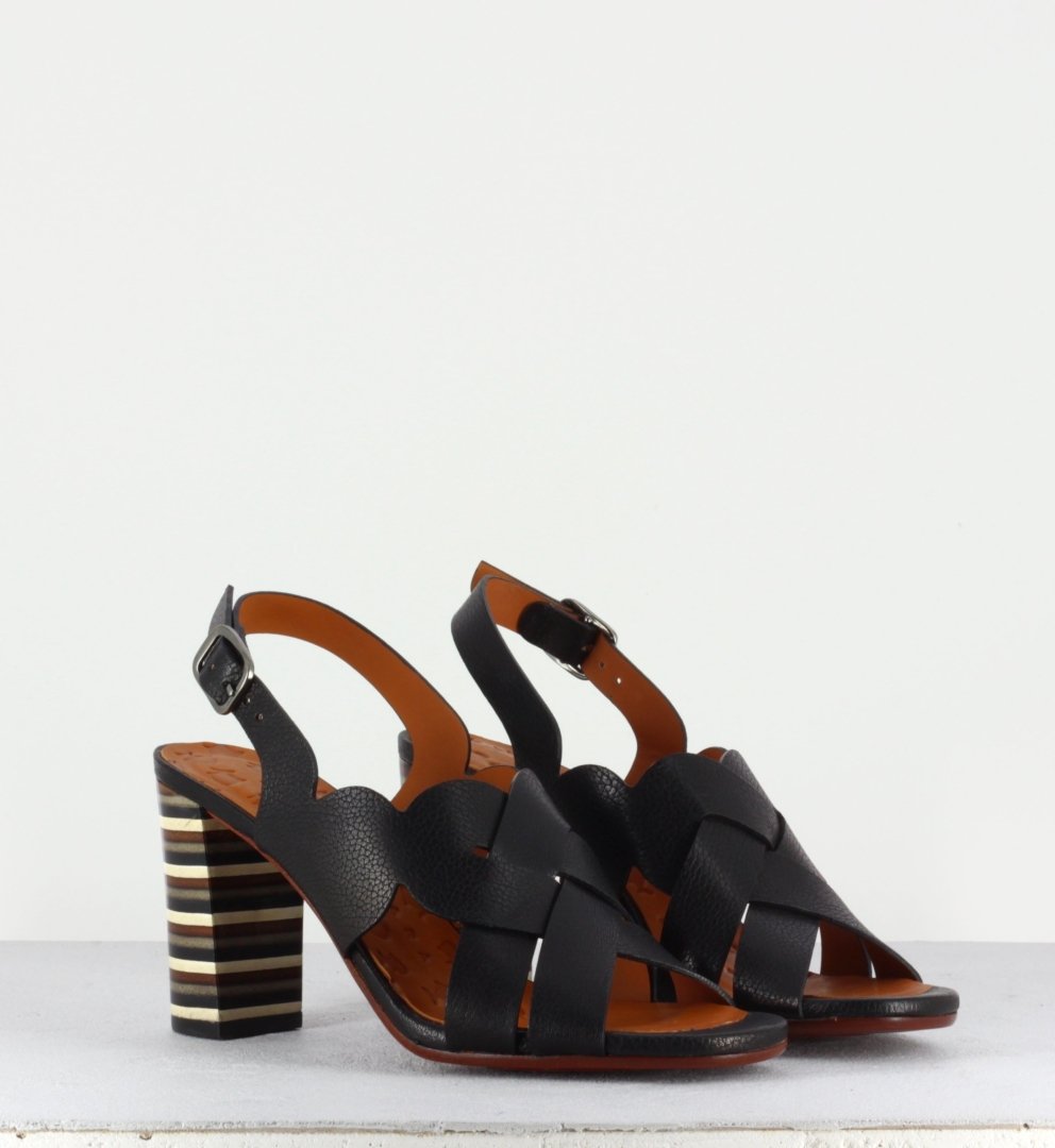 Sandales en cuir noir - Balbina