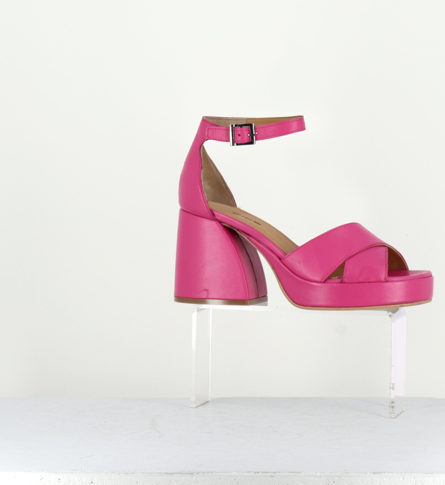 Sandales à plateformes en cuir rose - CLAUDIA FUXIA