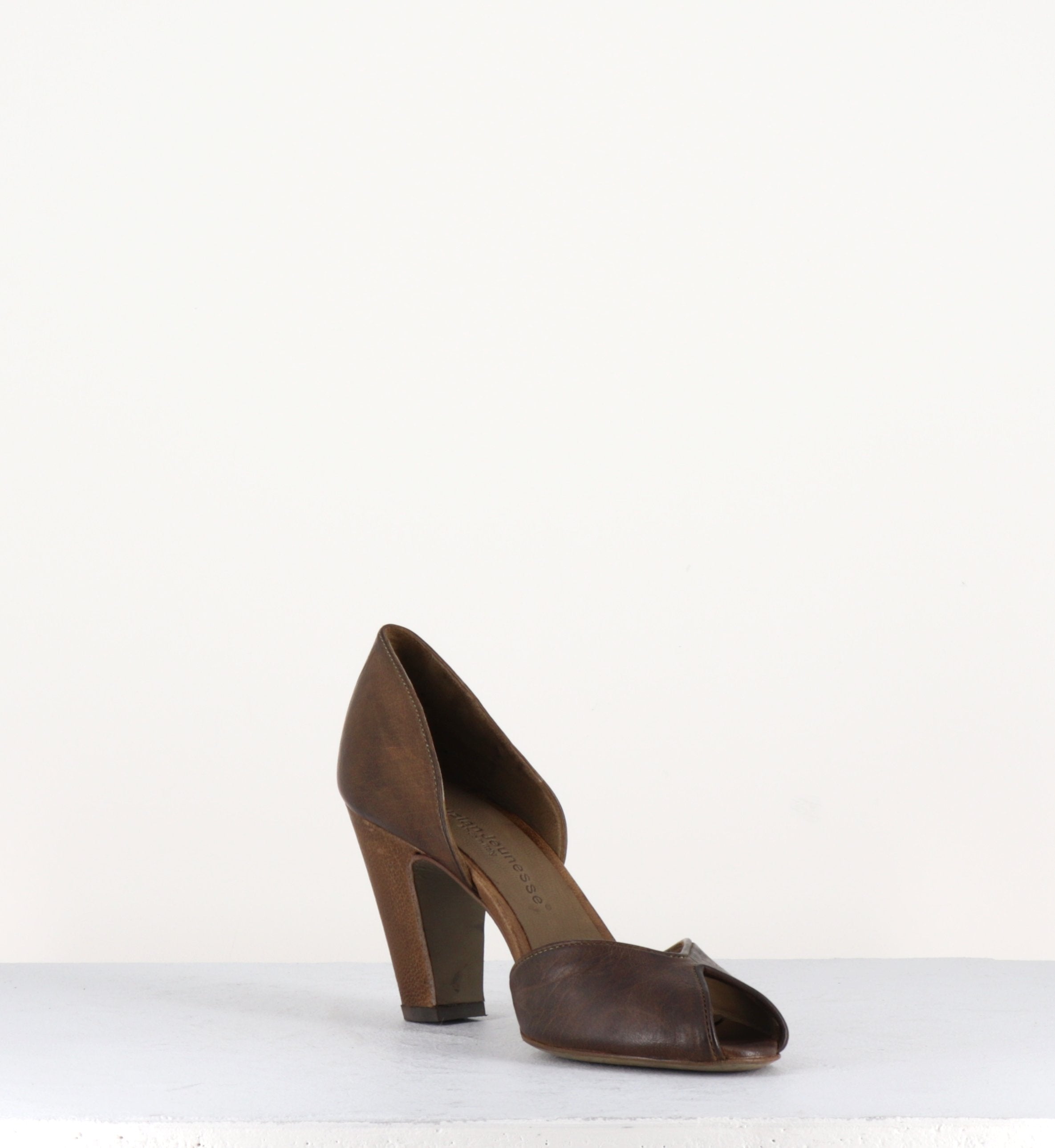 Escarpin en cuir lavé kaki - 5612 MILI