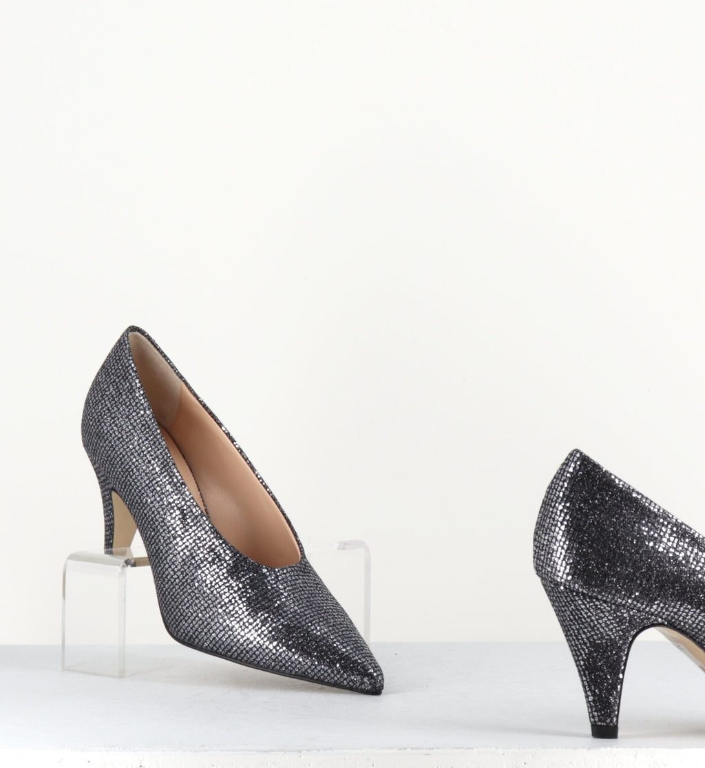 Escarpins en glitter anthracite EF605V - Garrice collection
