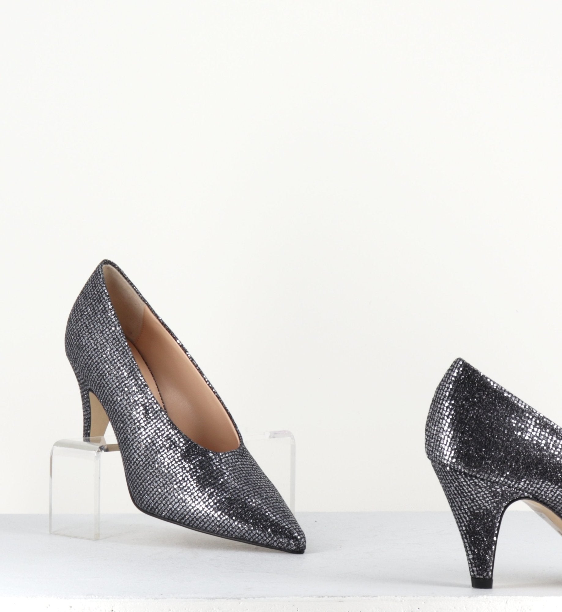 Escarpins en glitter anthracite EF605V - Garrice collection