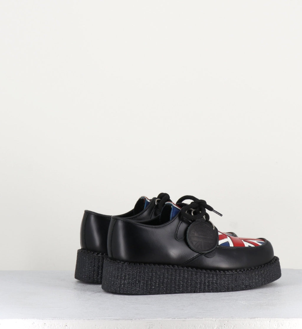 Chaussures à lacet en cuir noir Uunderground -WULFRUN CREEPERS  UN.JACK