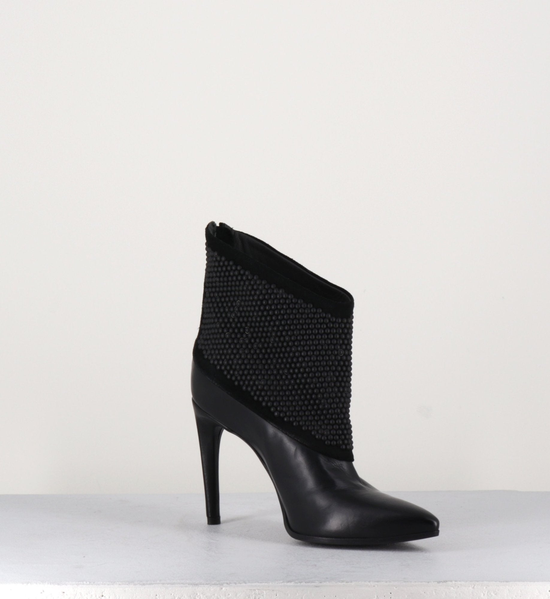 Boots à talons en cuir noir Garrice Collection - 5648