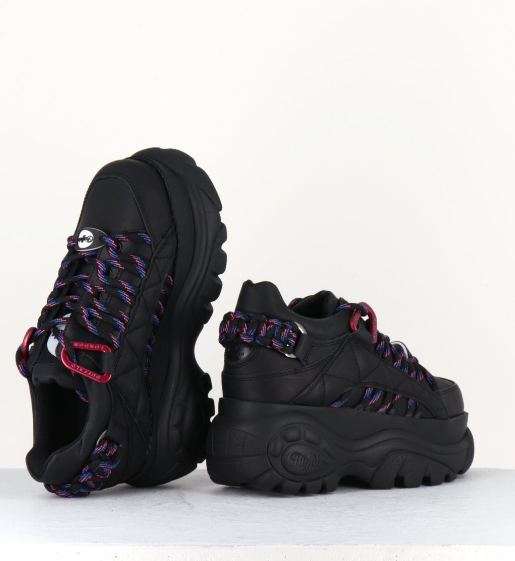 Sneakers en cuir noir et semelle épaisse Buffalo London - 1352