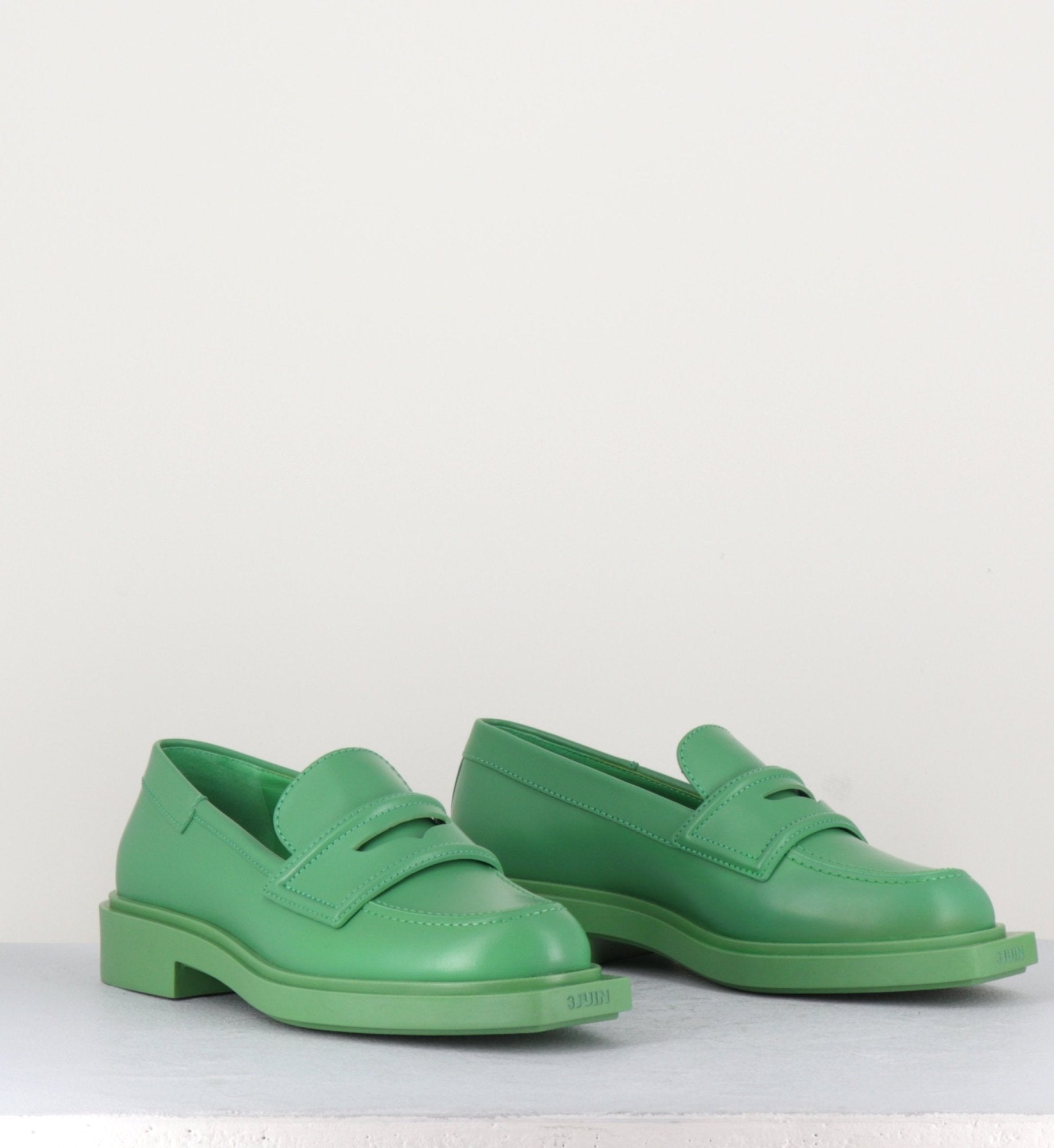 Mocassin en cuir lisse vert - VIOLA LEE GRASS