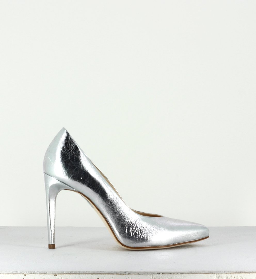 Escarpins pointus en cuir argenté Garrice Collection Fruit - 6259