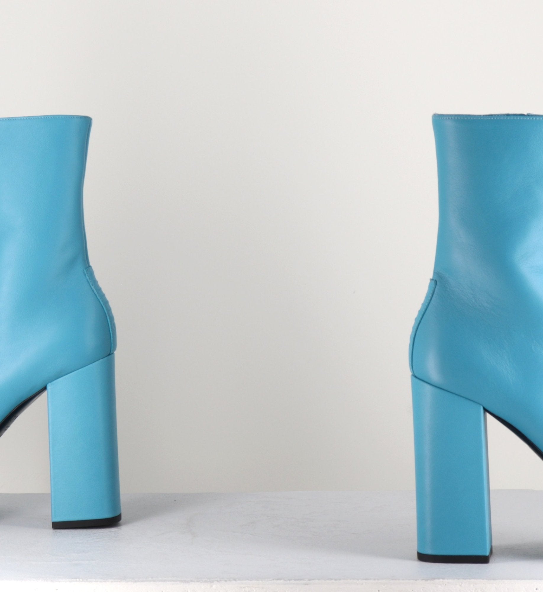 Boots en cuir souple bleu turquoise - IARA MOK ASH