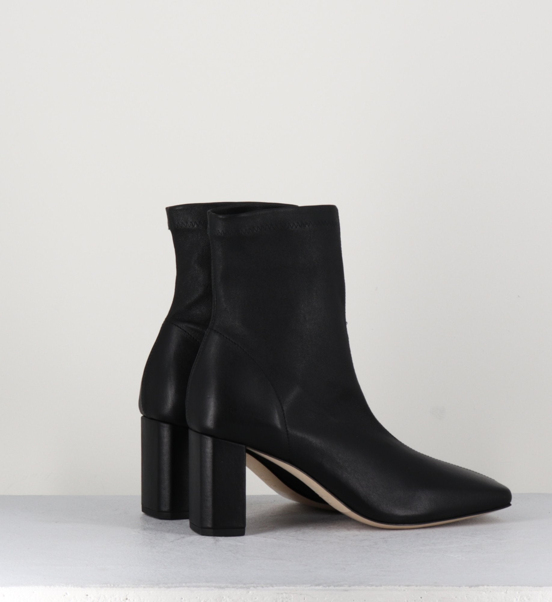 Boots à enfiler en cuir stretch noir - 1A4352D BLACK
