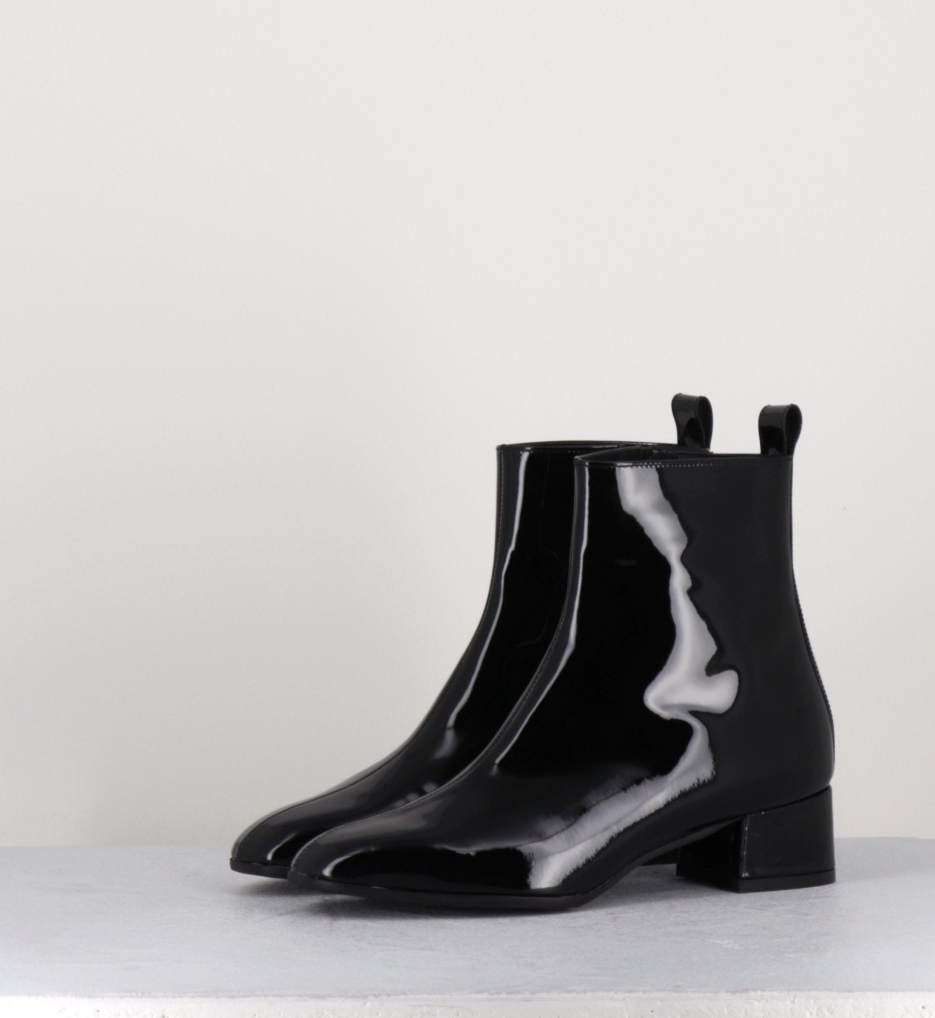 Boots 60s en cuir vernis noir - JANE VERNICE NERO
