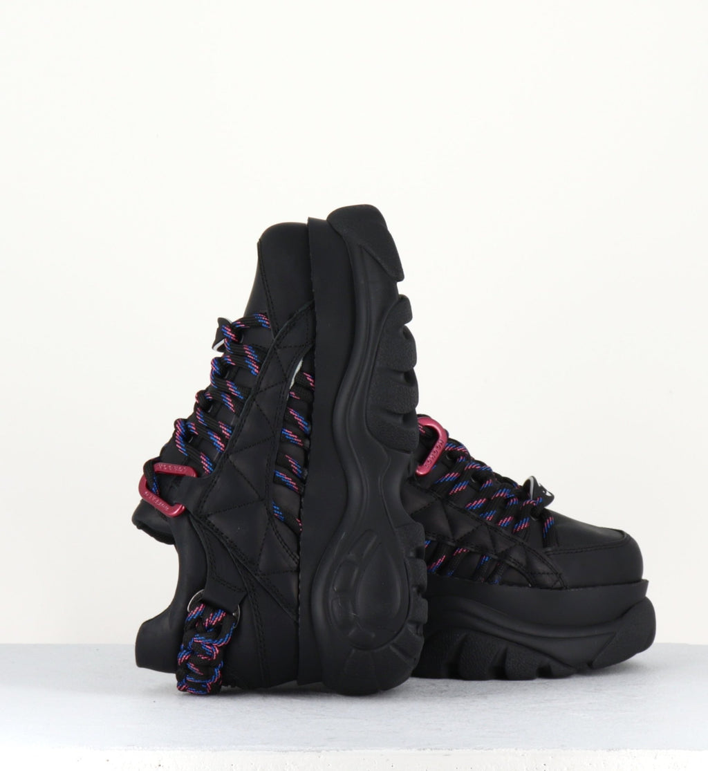 Sneakers en cuir noir et semelle épaisse Buffalo London - 1352