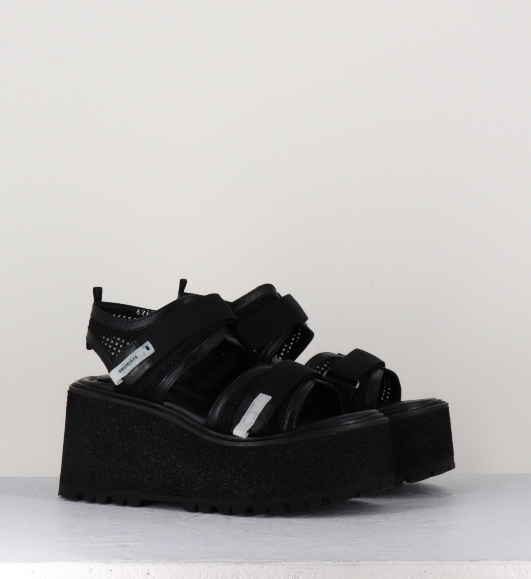 Sandales en cuir&mesh - M6243 NERO