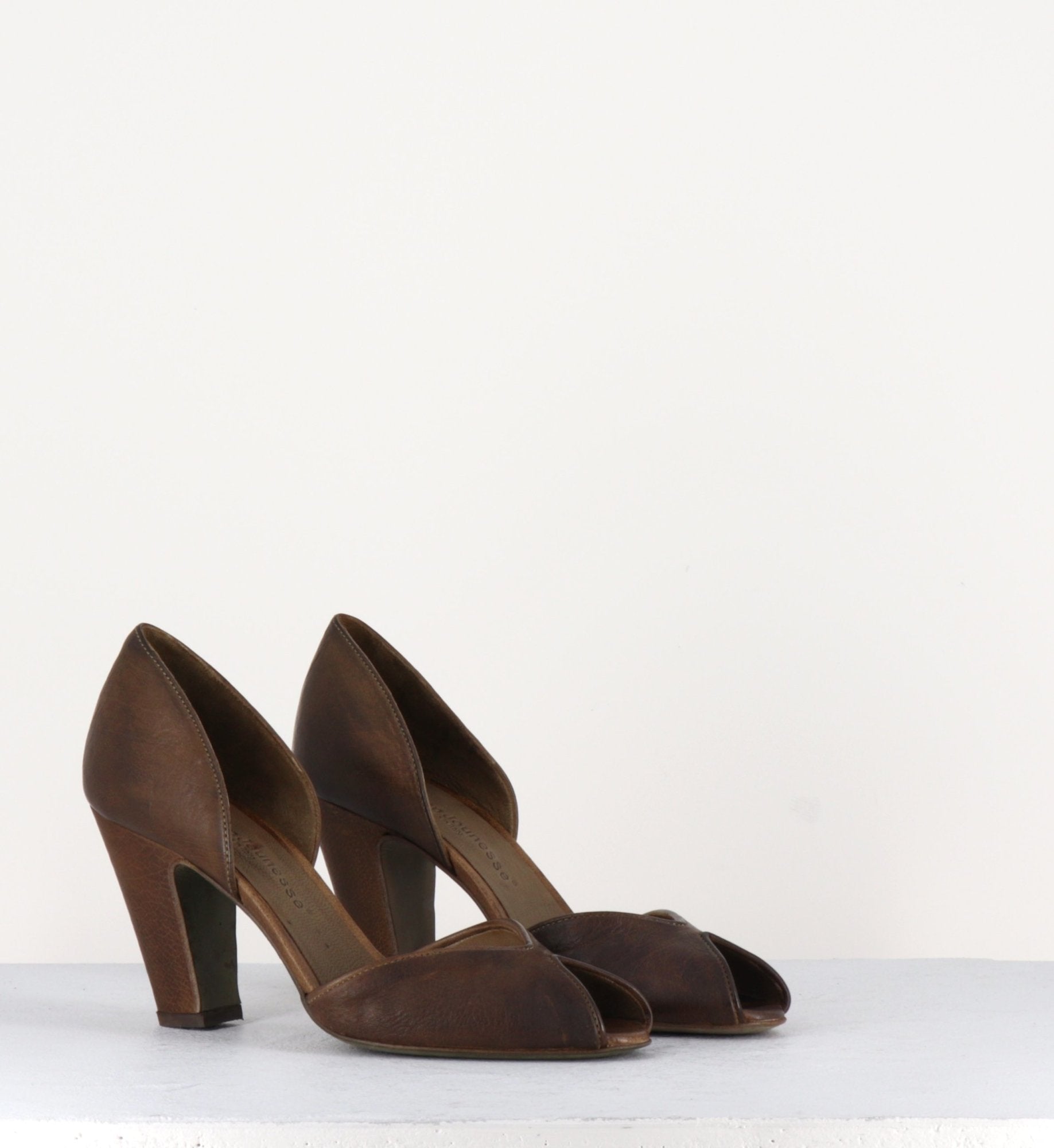 Escarpin en cuir lavé kaki - 5612 MILI