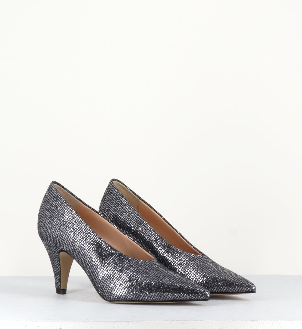 Escarpins en glitter anthracite EF605V - Garrice collection