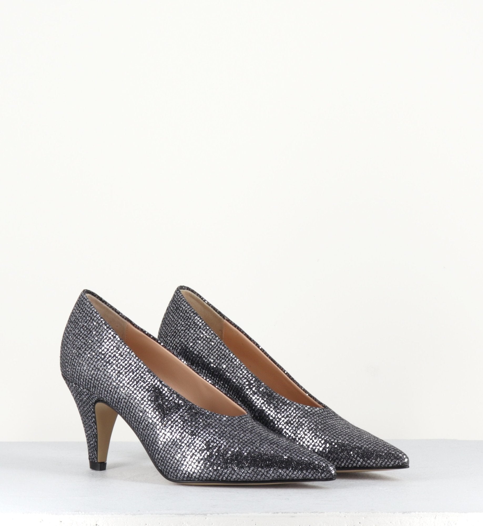 Escarpins en glitter anthracite EF605V - Garrice collection