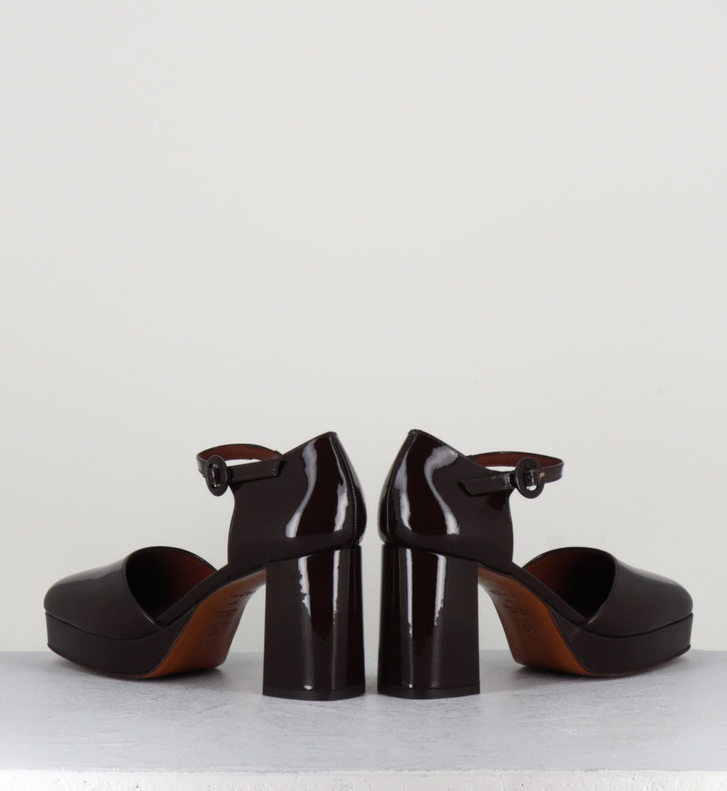 Babies en cuir vernis chocolat - CAMELIA CHOCOLAT