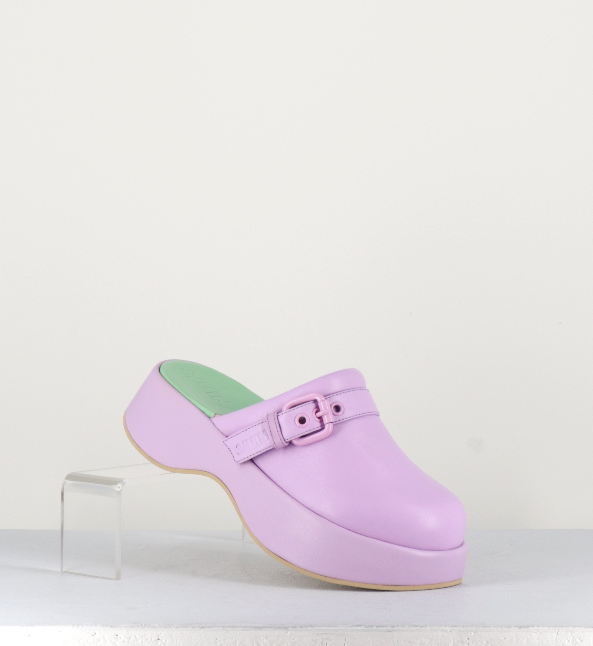 Sabot en cuir violet - LIPARI CHAT IRIS