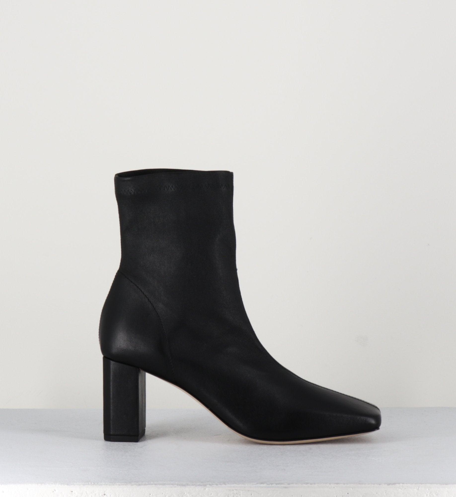 Boots à enfiler en cuir stretch noir - 1A4352D BLACK