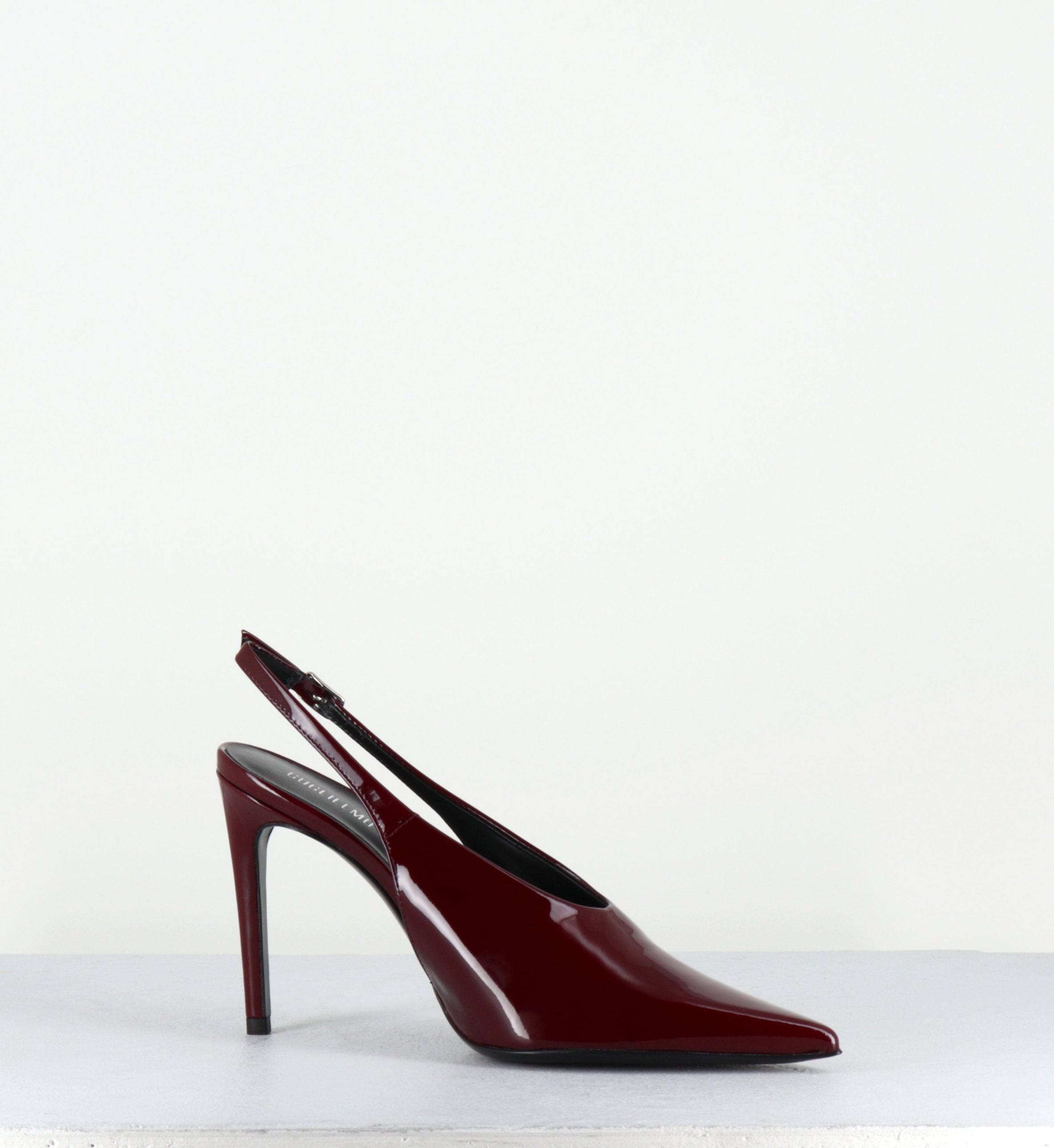 Escarpins slingback talon haut en cuir vernis bordeaux - FEEL VERNICE BURGUNDY