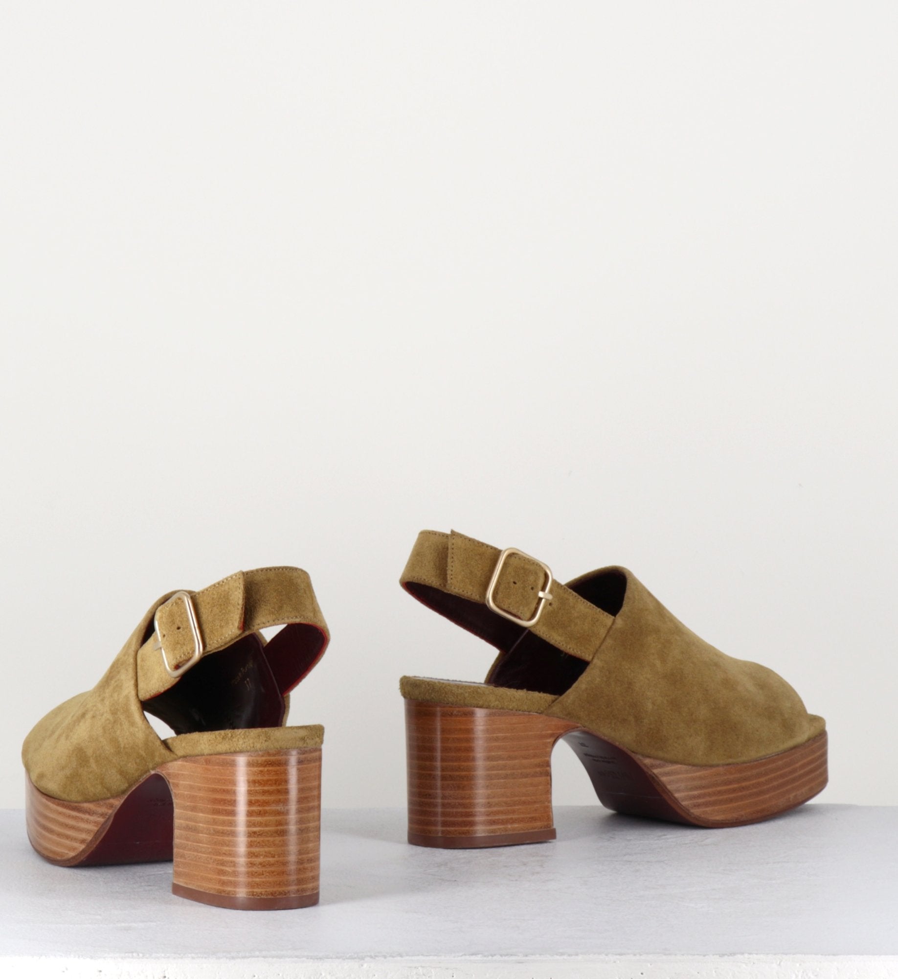 Sandales en daim camel à plateforme - MILOU C81 CHAMOIS