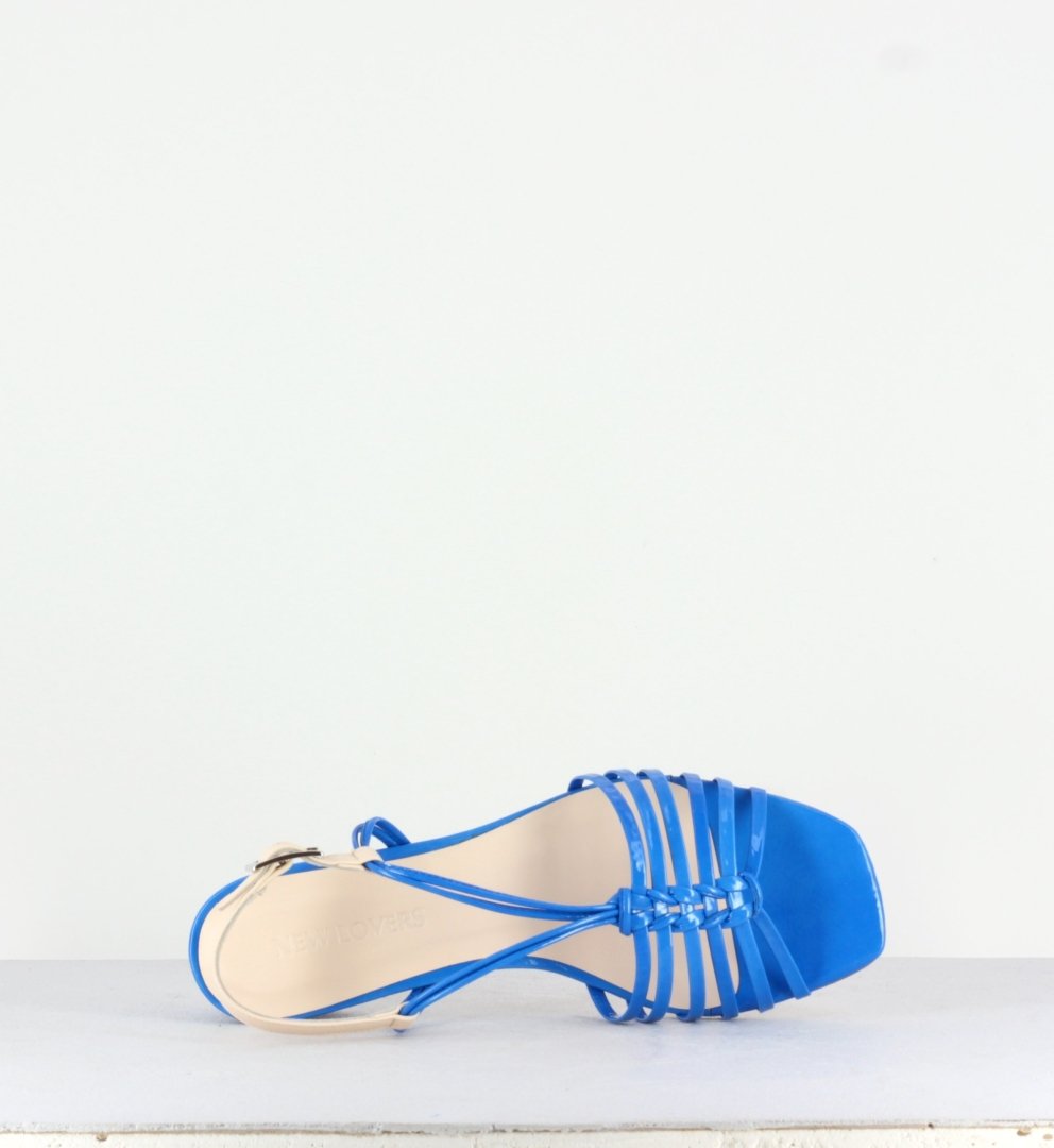 ARIANNA BLUE PATENT SANDAL