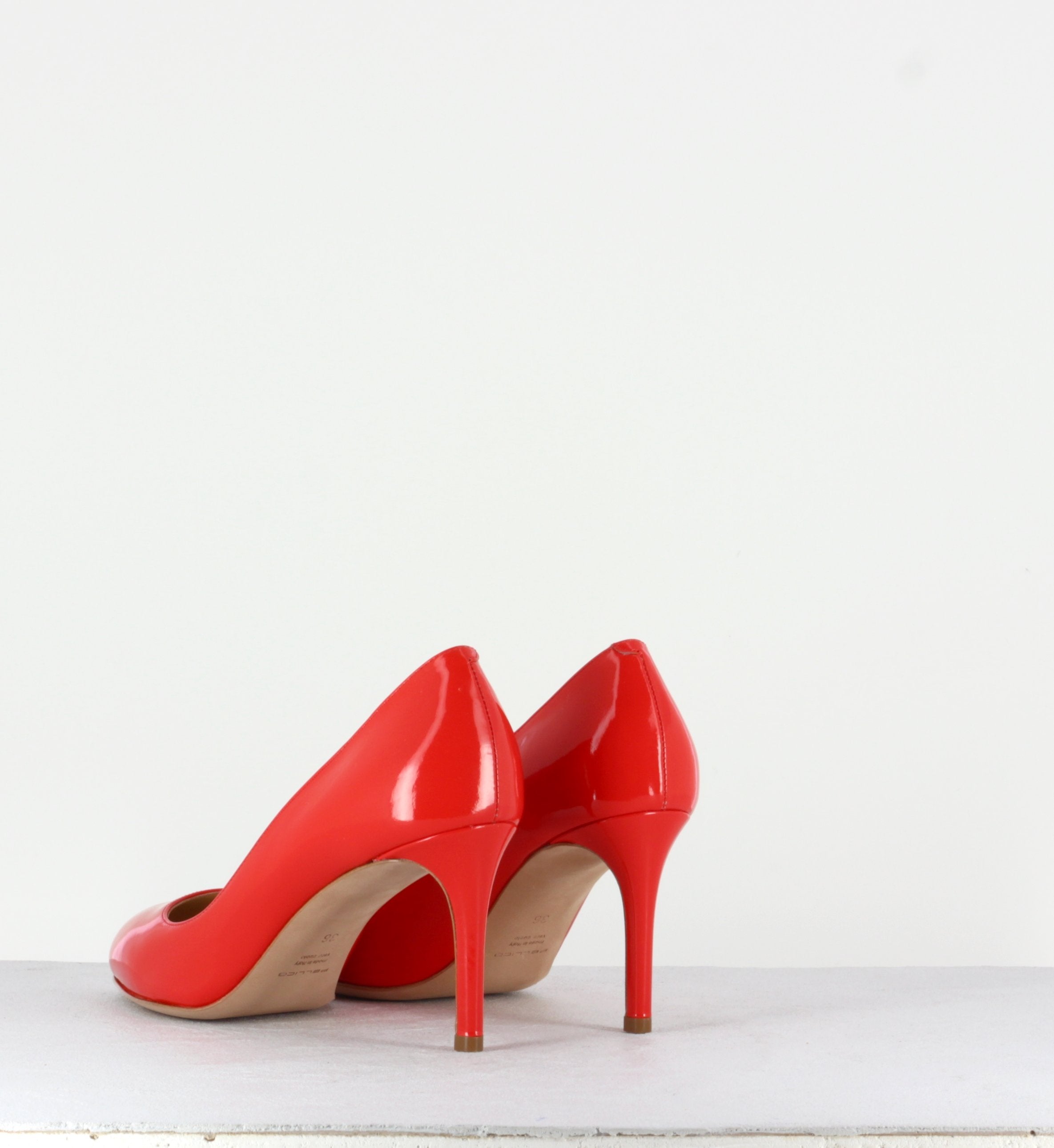 Escarpins petits talons en cuir rouge 2592R - Pellico