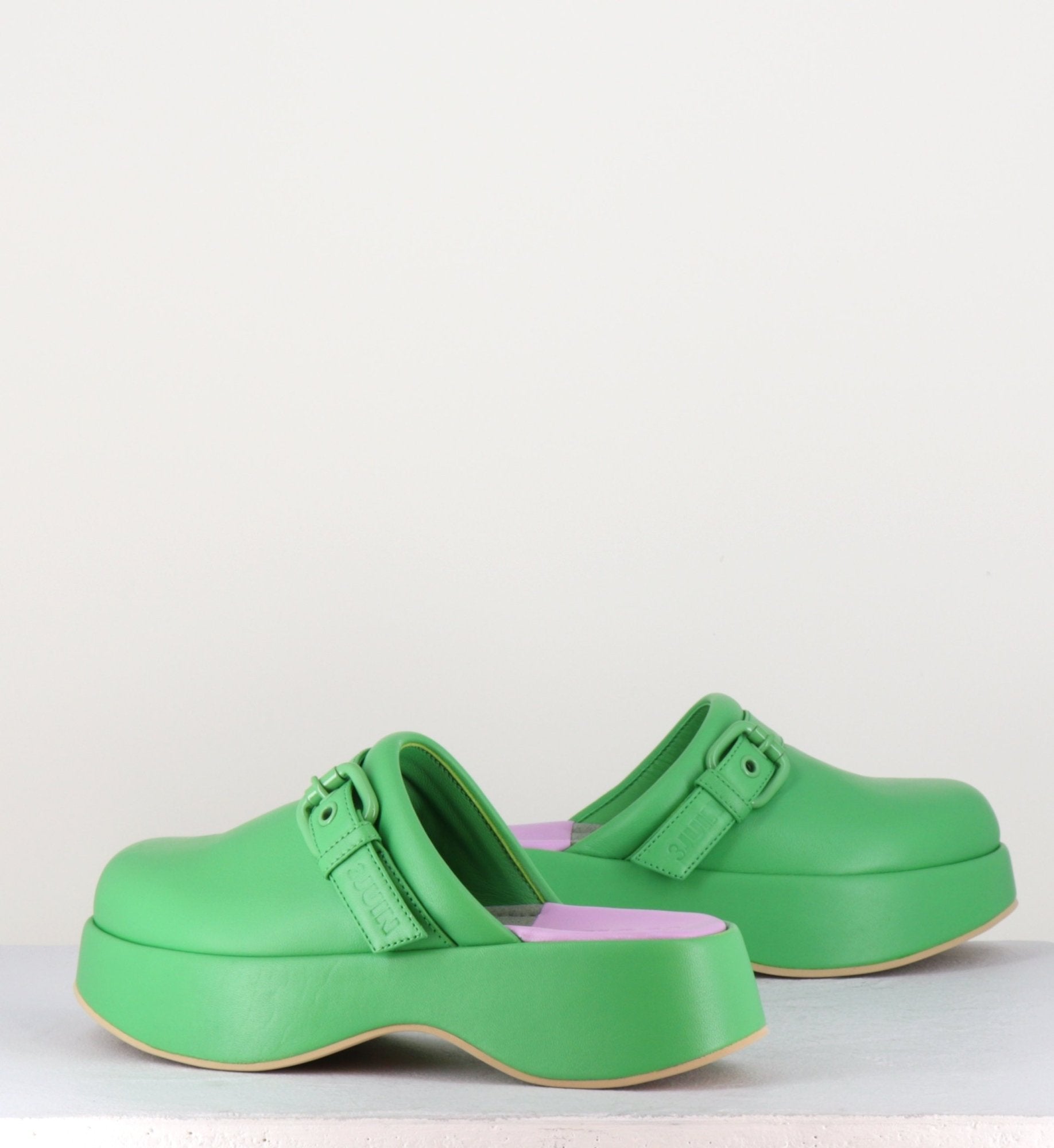 Sabot en cuir vert - LIPARI CHAT GRASS