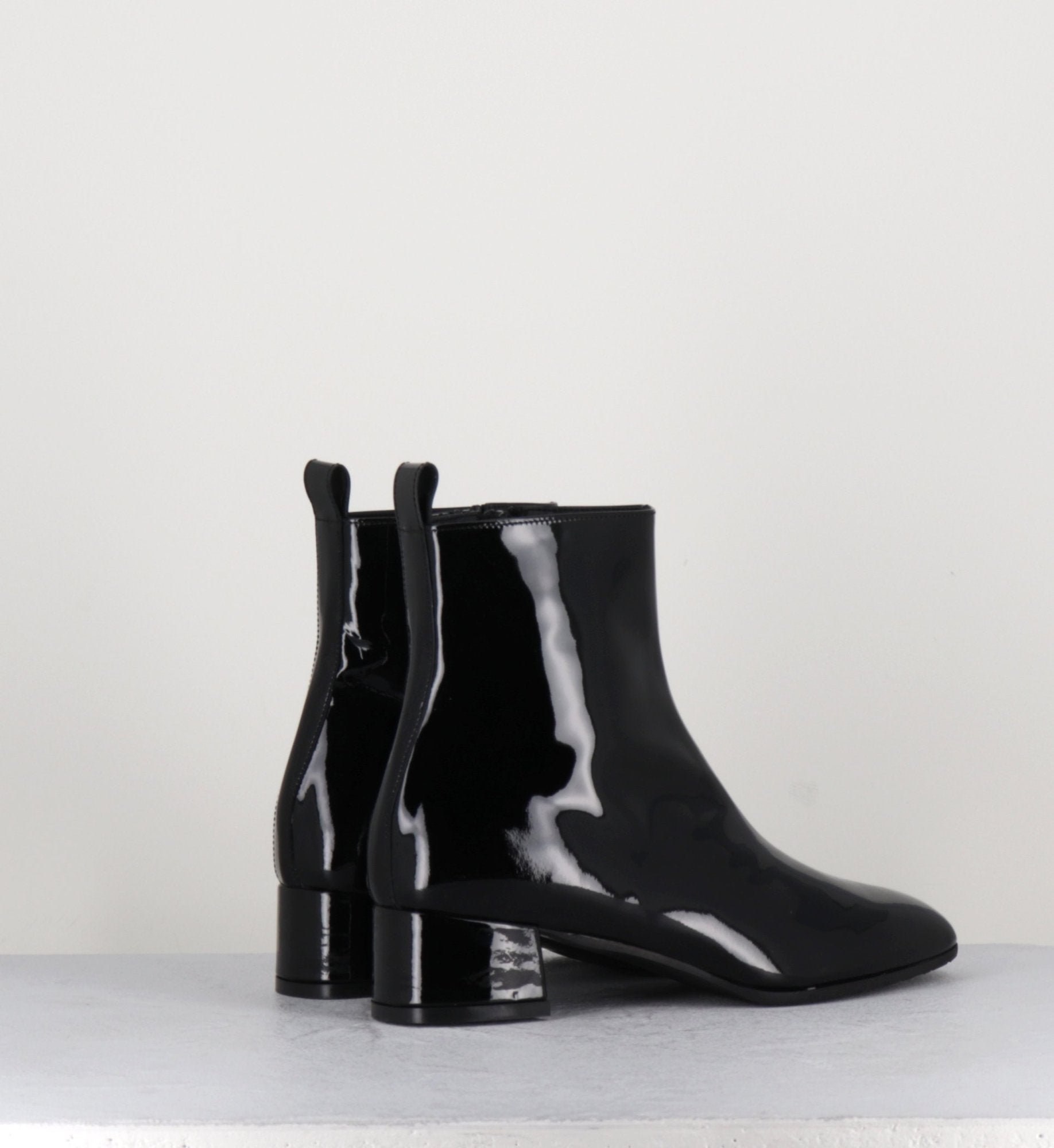 Boots 60s en cuir vernis noir - JANE VERNICE NERO