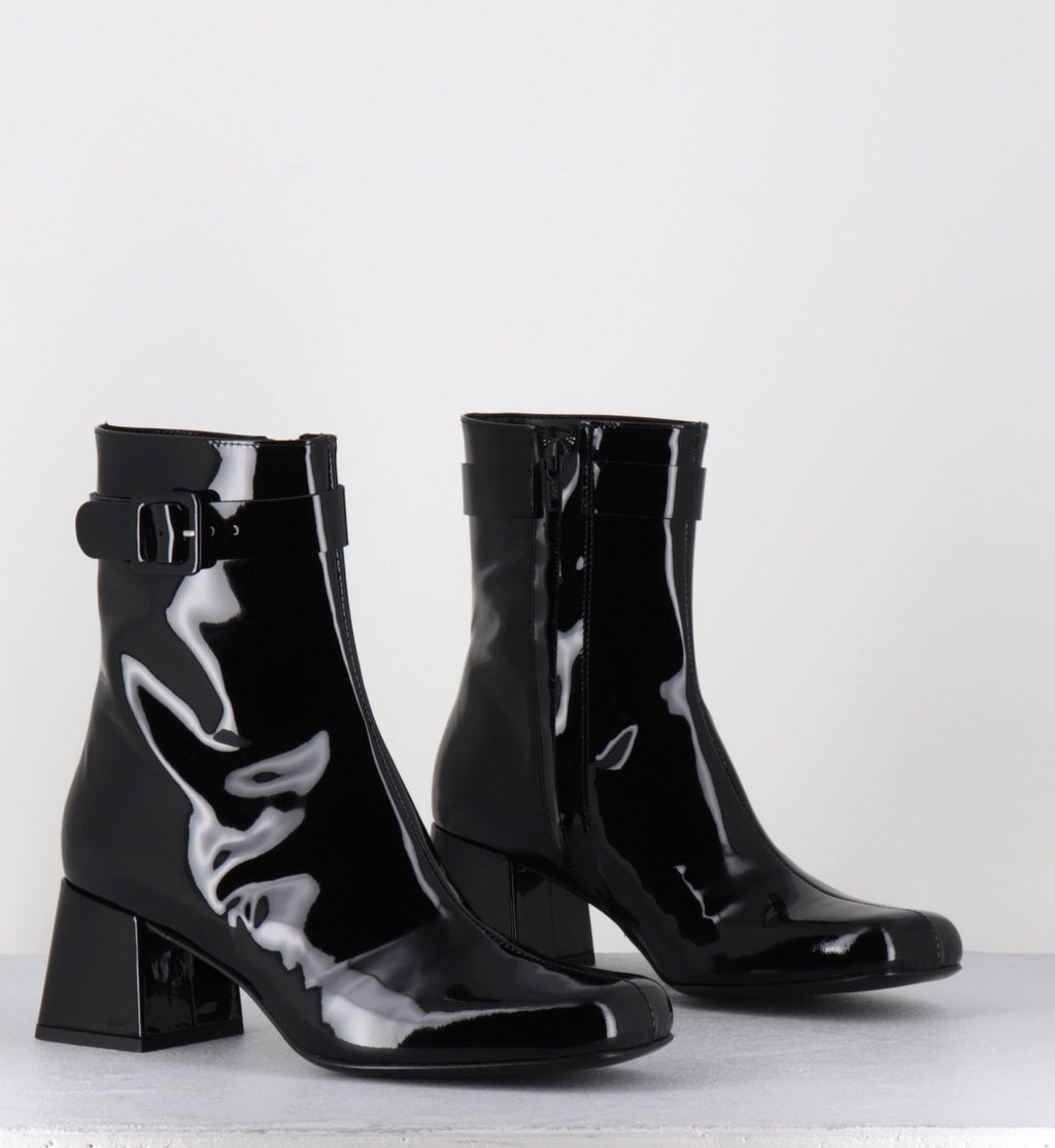 Boots 60s en cuir vernis noir - XERT VERNICE BLACK