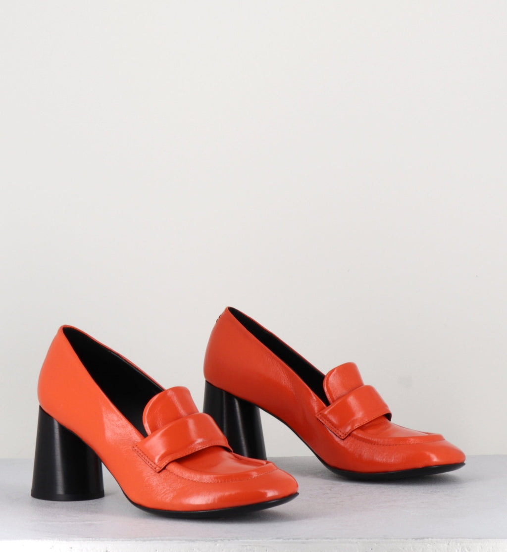 Mocassins  à talon en cuir orange - ACE03 NESPOLA
