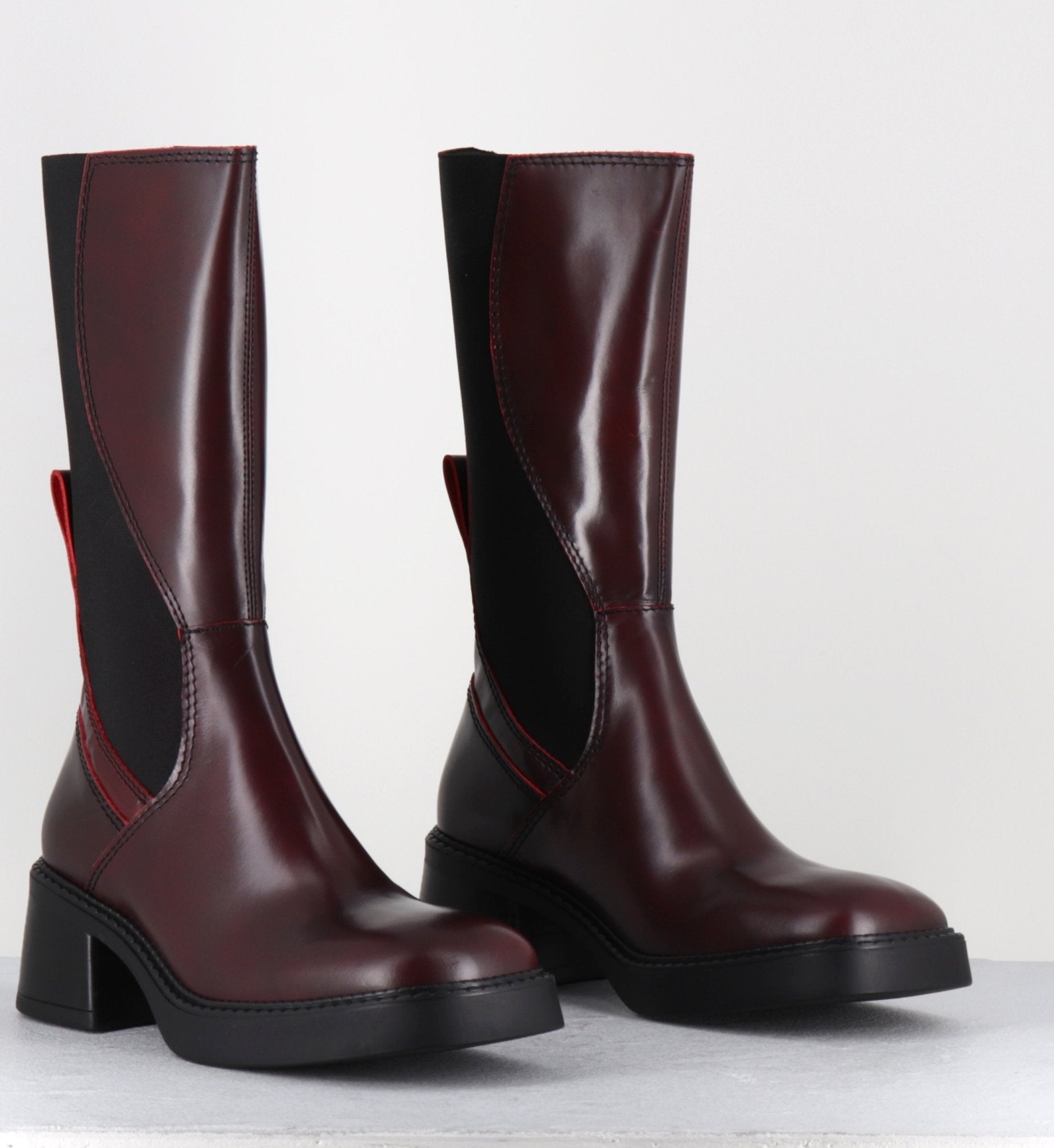 FLAVIA BURGUNDY BOOTS