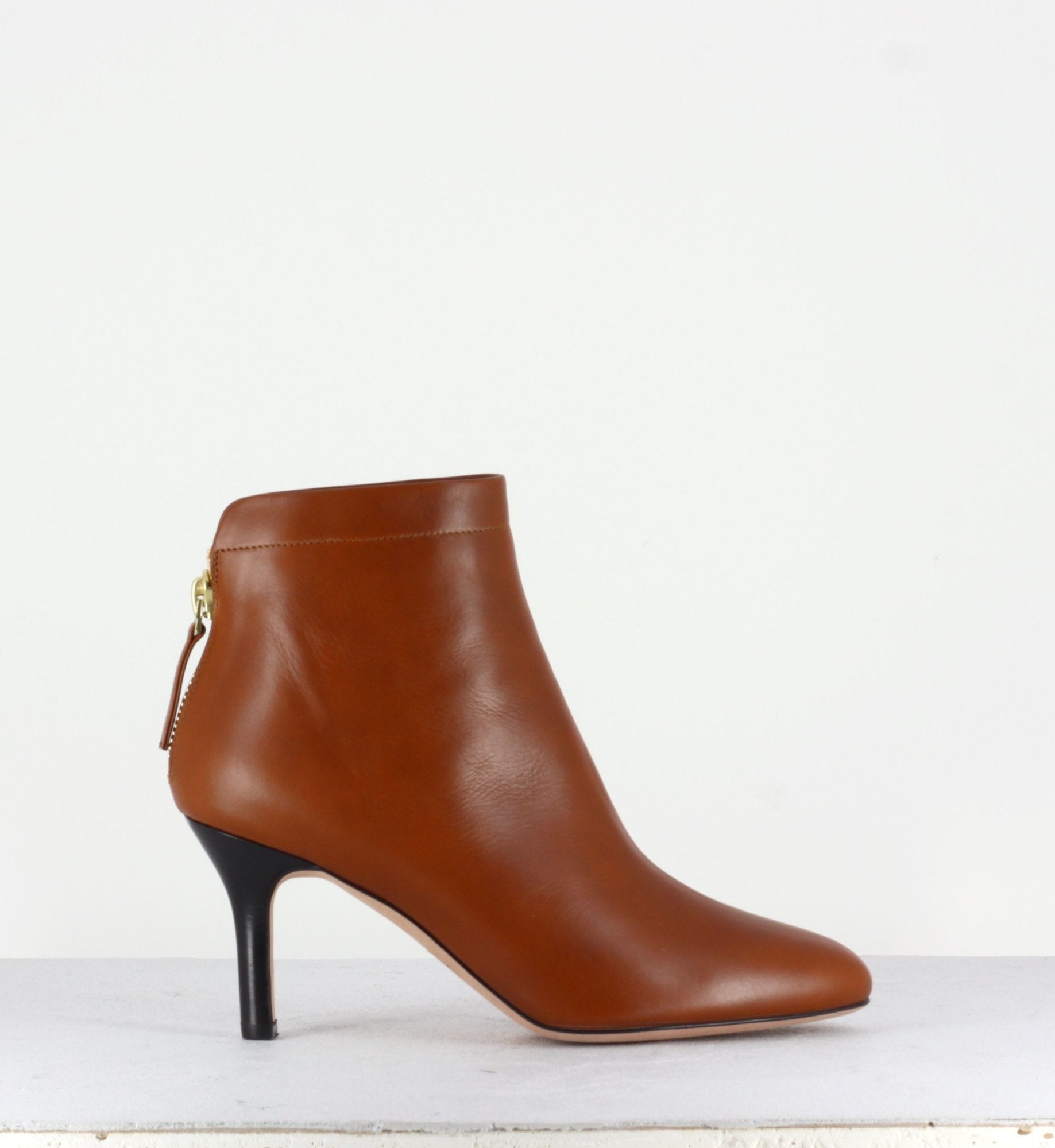 Bottines à talons en cuir camel 7049C - Pellico